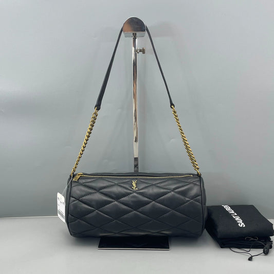Saint Laurent - Quilted Barrel Chain Bag - Leather - Black - (mini)