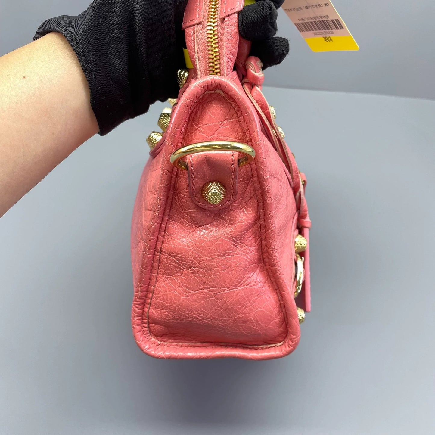 Balenciaga - Mini City - Distressed Agneau lambskin leather - Pink - (mini)