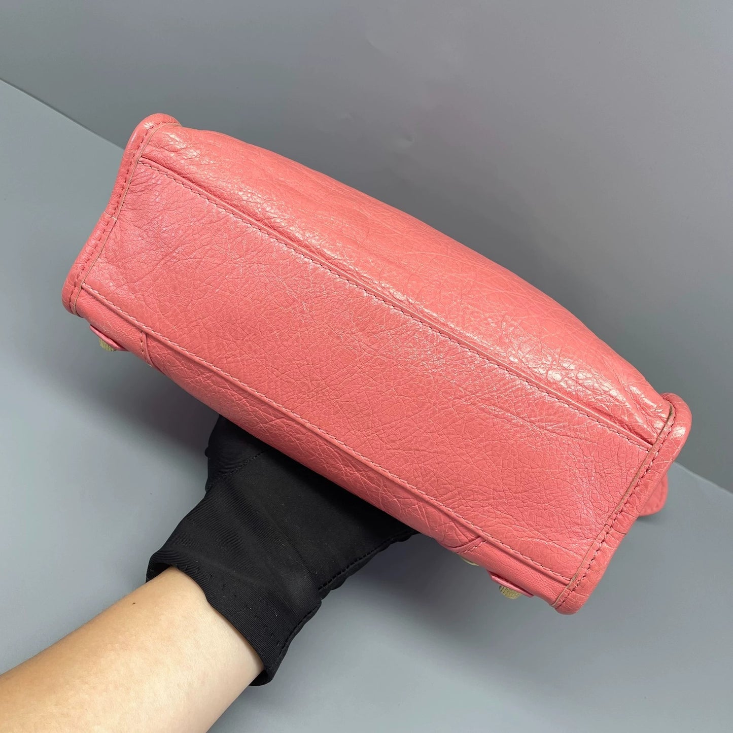 Balenciaga - Mini City - Distressed Agneau lambskin leather - Pink - (mini)
