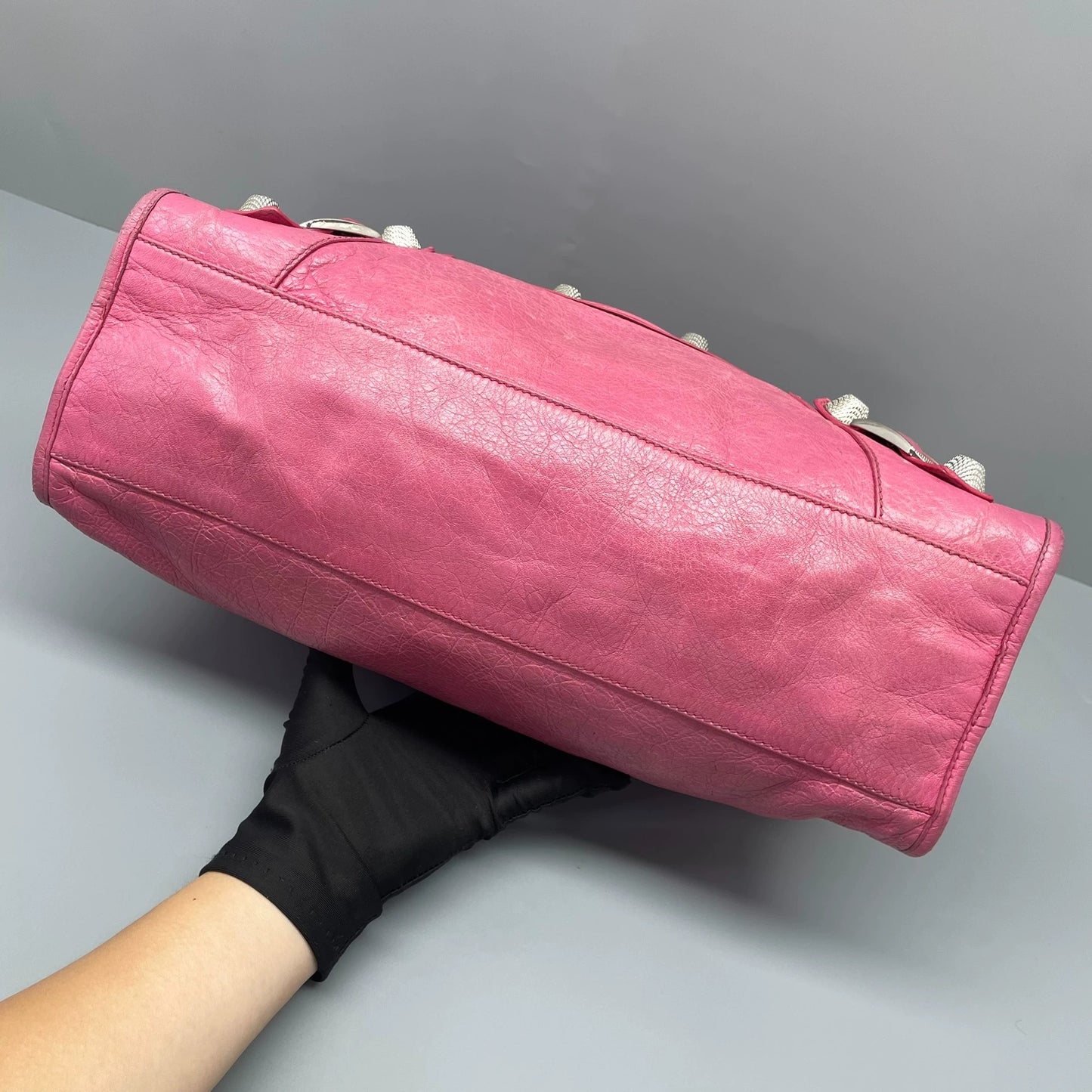 Balenciaga - City Bag - Distressed lambskin leather - Pink - (Small)