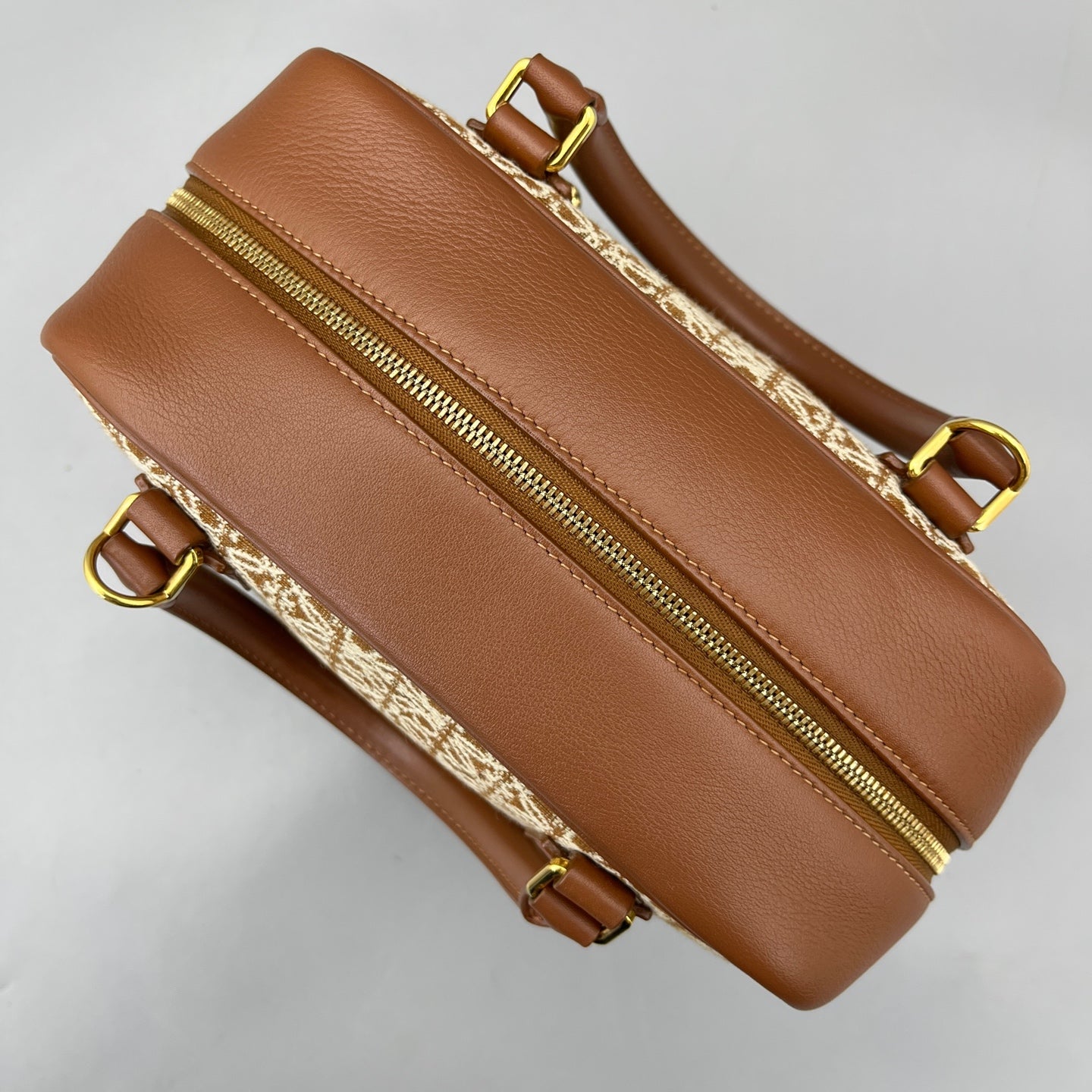Loewe - Anagram Handbag - Anagram canvas with leather trim - Brown - (Small)