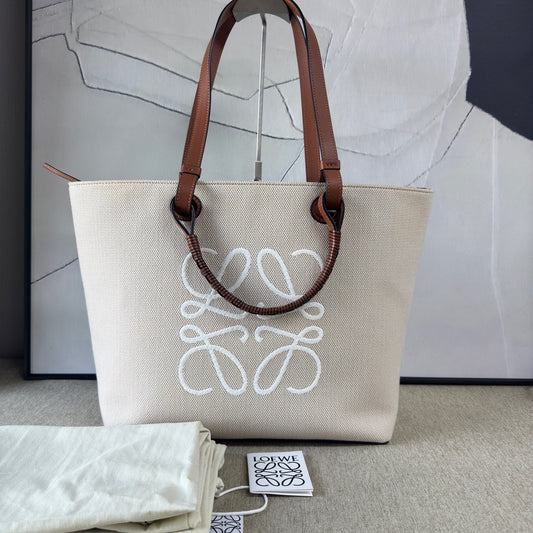 Loewe - Anagram Tote Bag - Canvas and Leather - Beige - (Large)