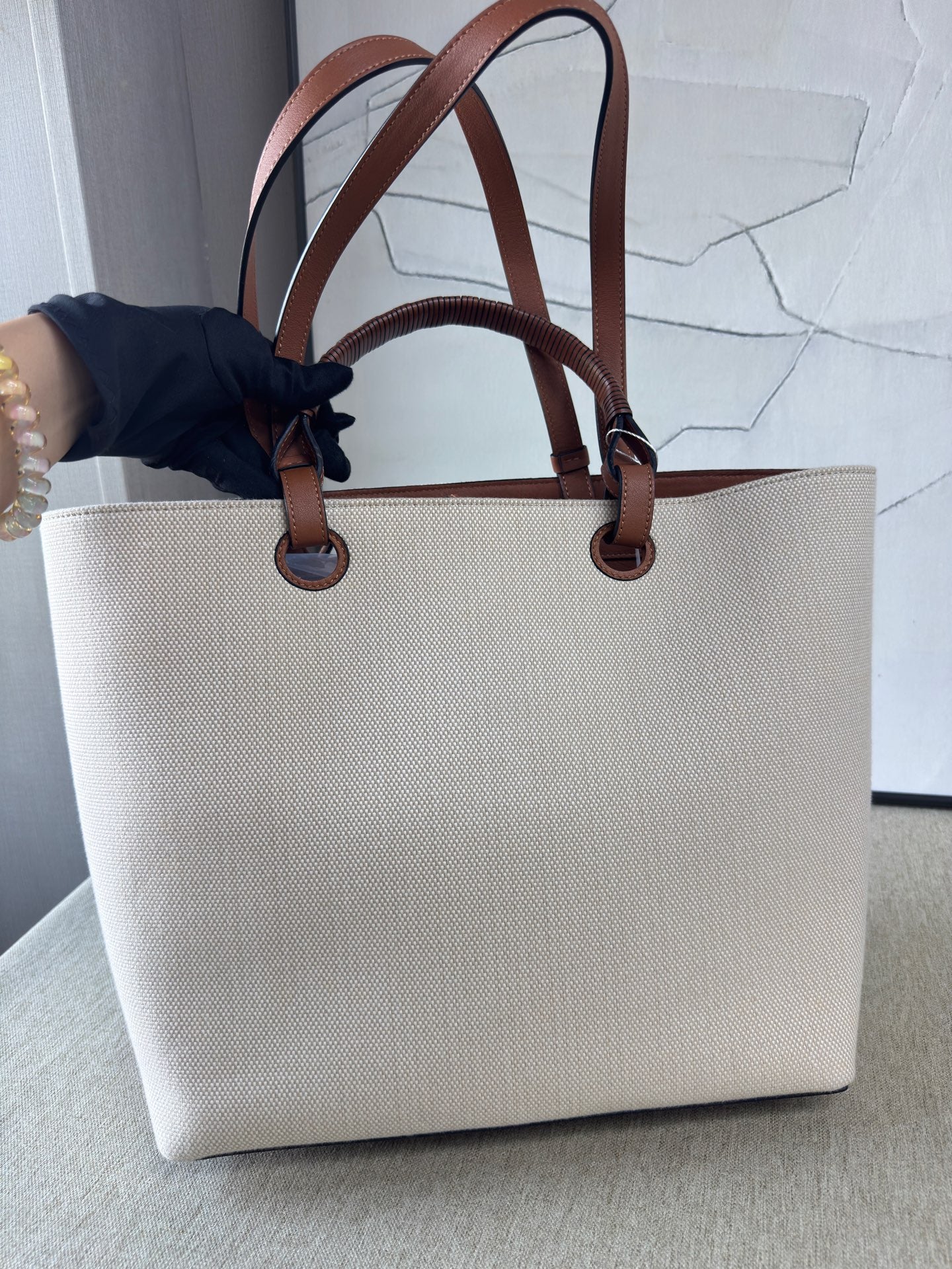 Loewe - Anagram Tote Bag - Canvas and Leather - Beige - (Large)
