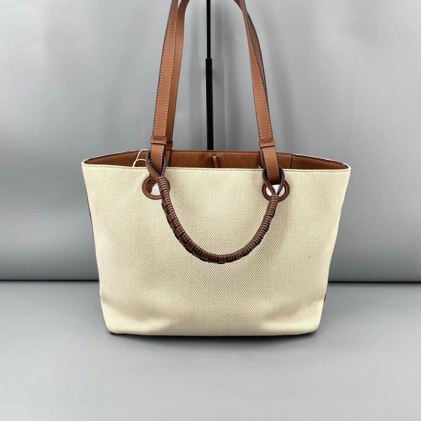 Loewe - Anagram Vertical Tote - Canvas and leather - Beige with Brown accents - (medium)