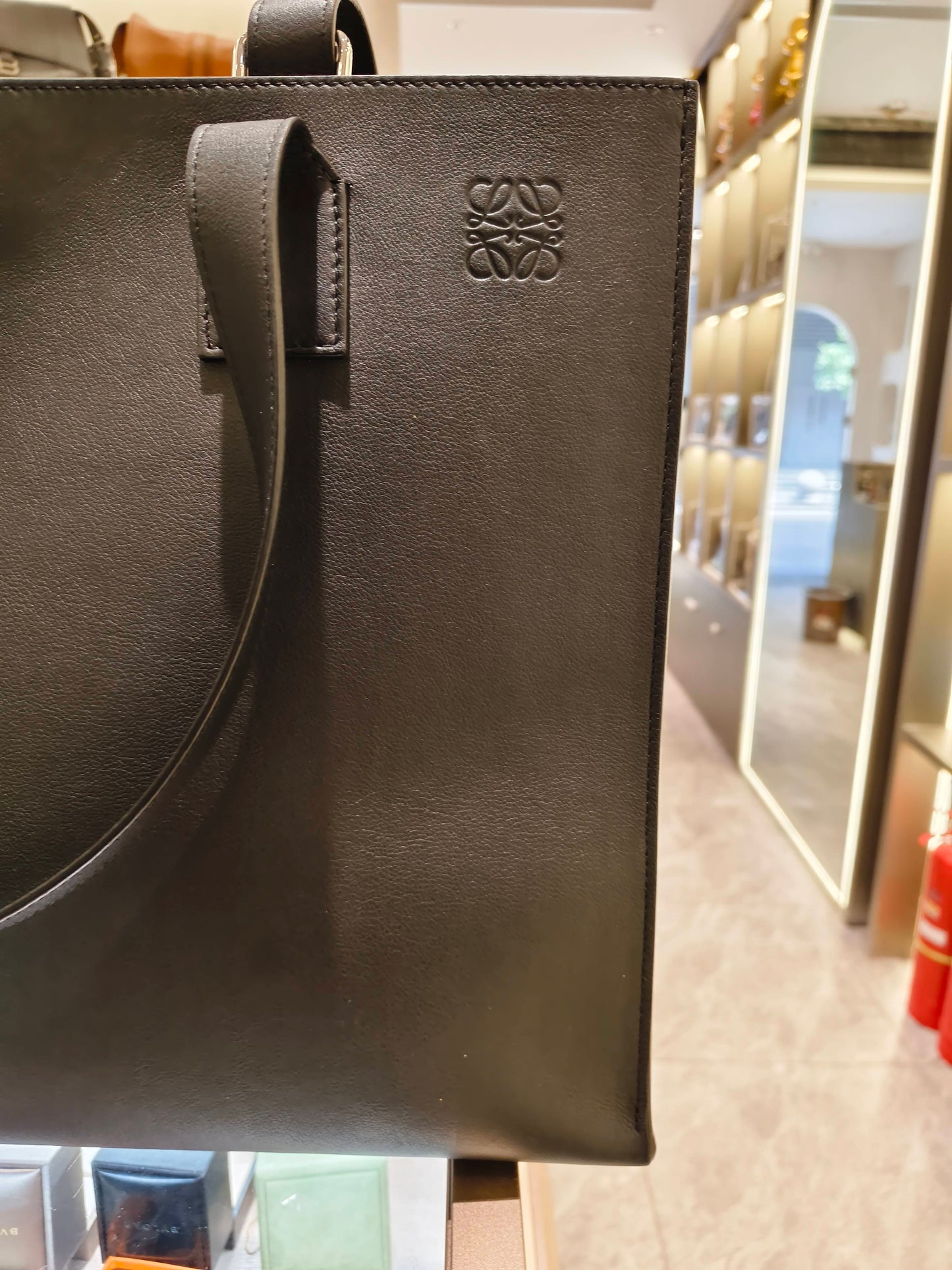 Loewe - Asymmetric Tote Bag - Leather - Black