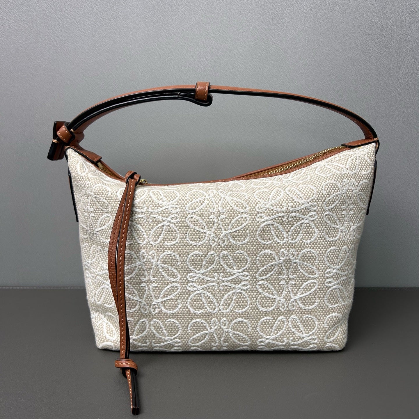 Loewe - Cubi Bag - Canvas and Leather - Beige and Brown - (Small)