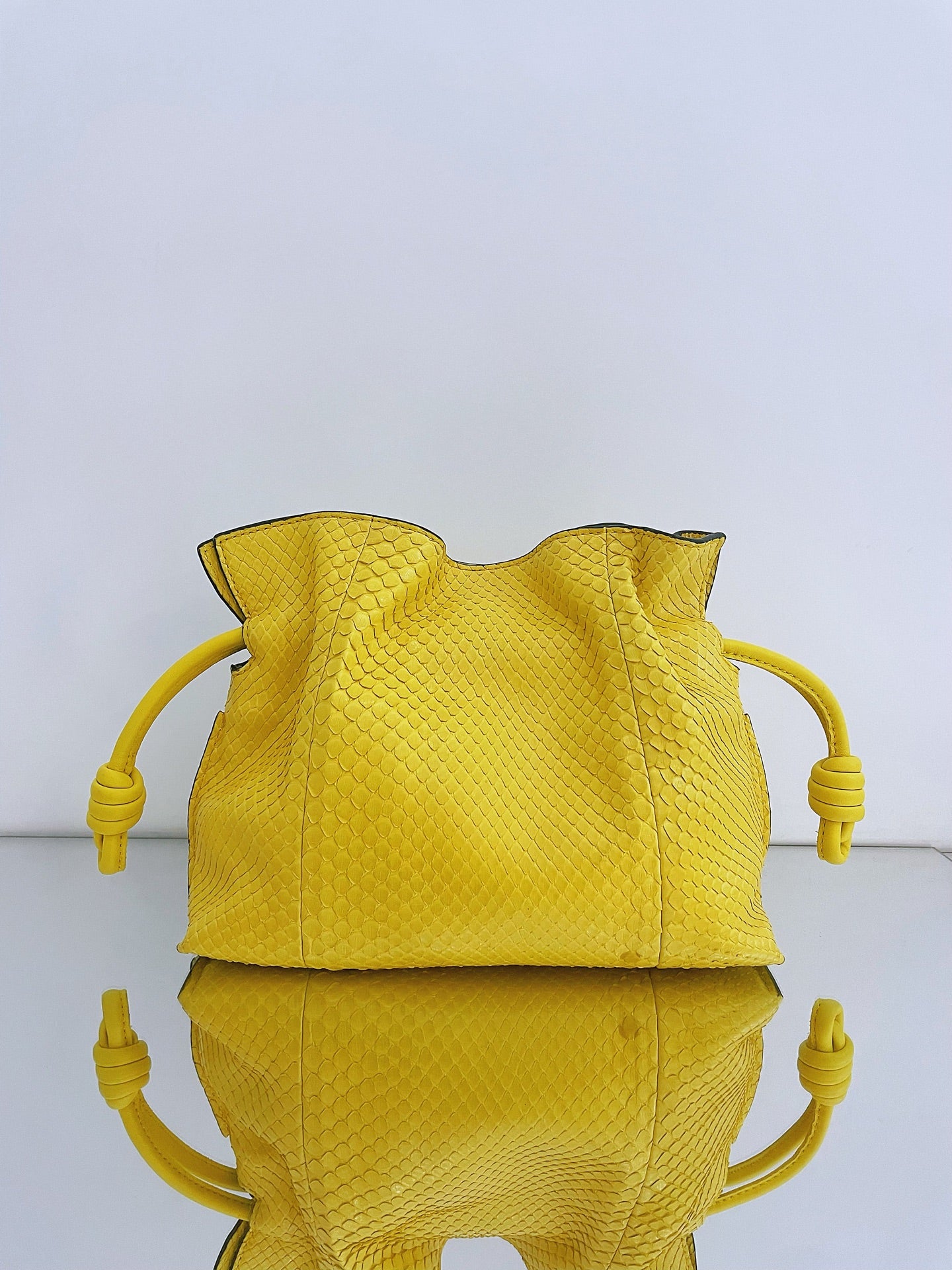Loewe - Flamenco - Exotic leathers - Python - Yellow - (small)