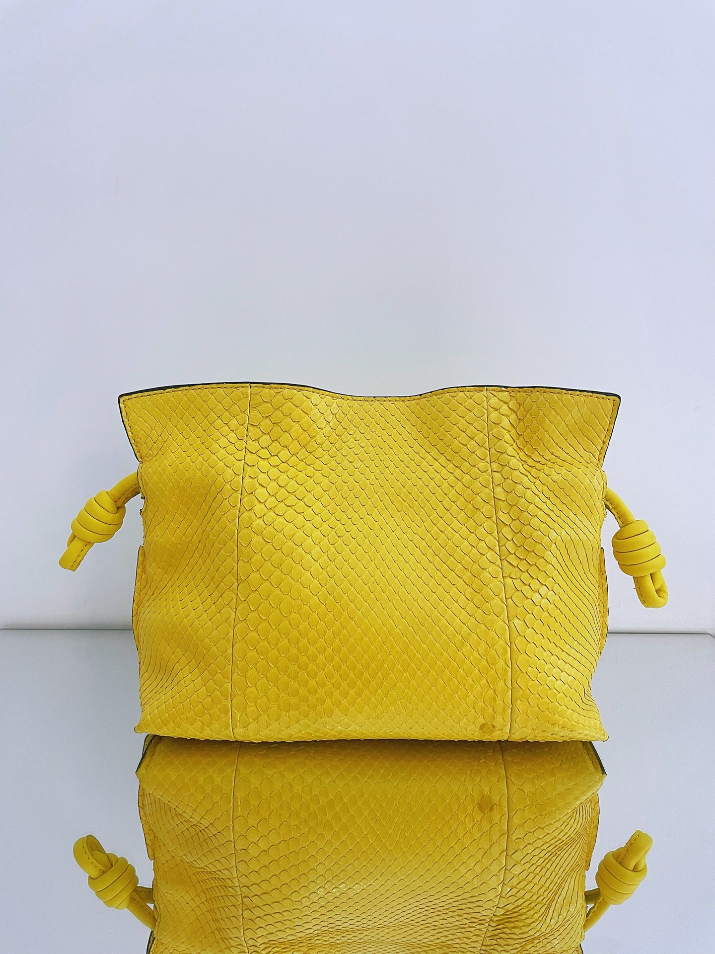 Loewe - Flamenco - Exotic leathers - Python - Yellow - (small)