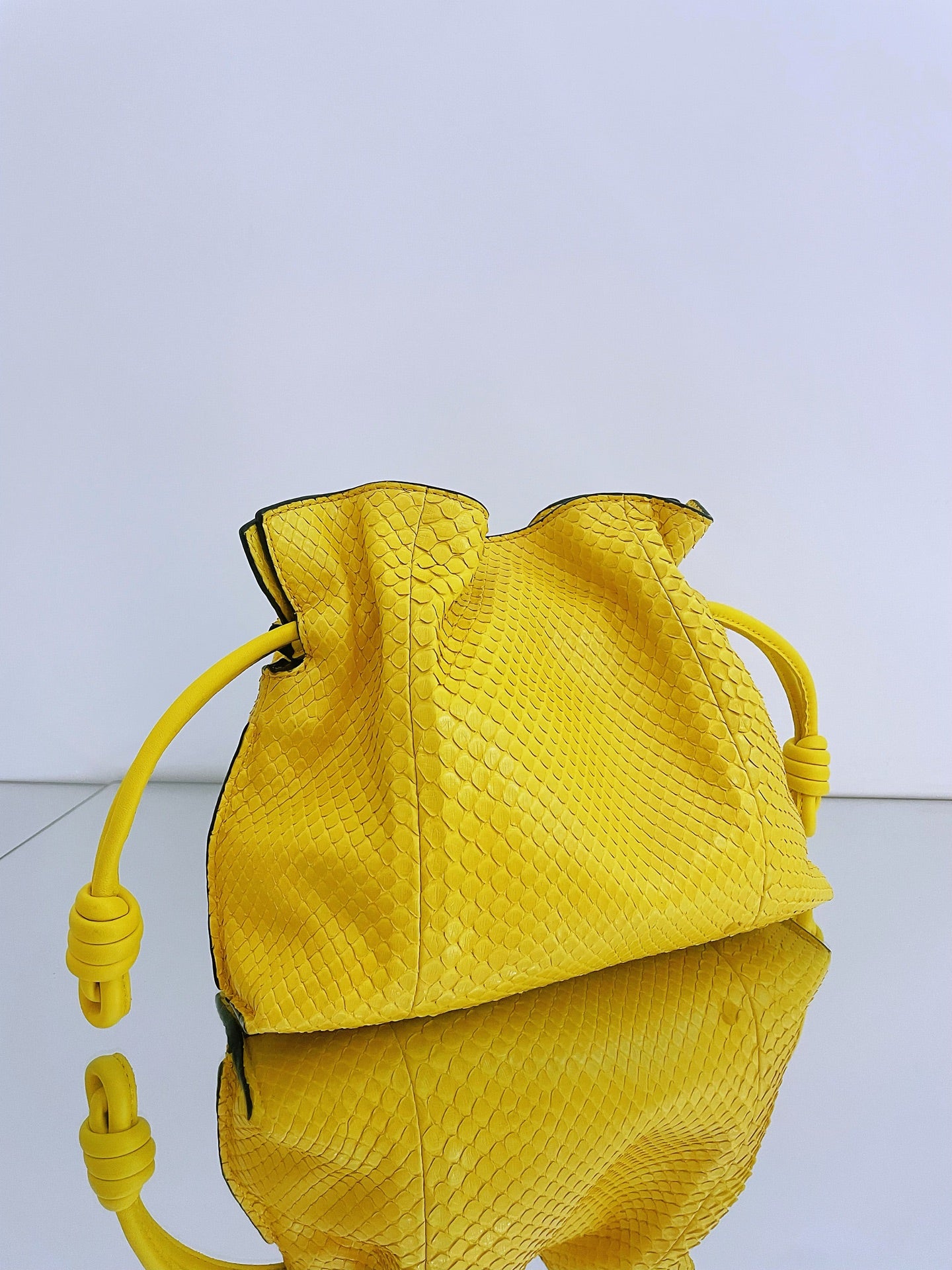 Loewe - Flamenco - Exotic leathers - Python - Yellow - (small)