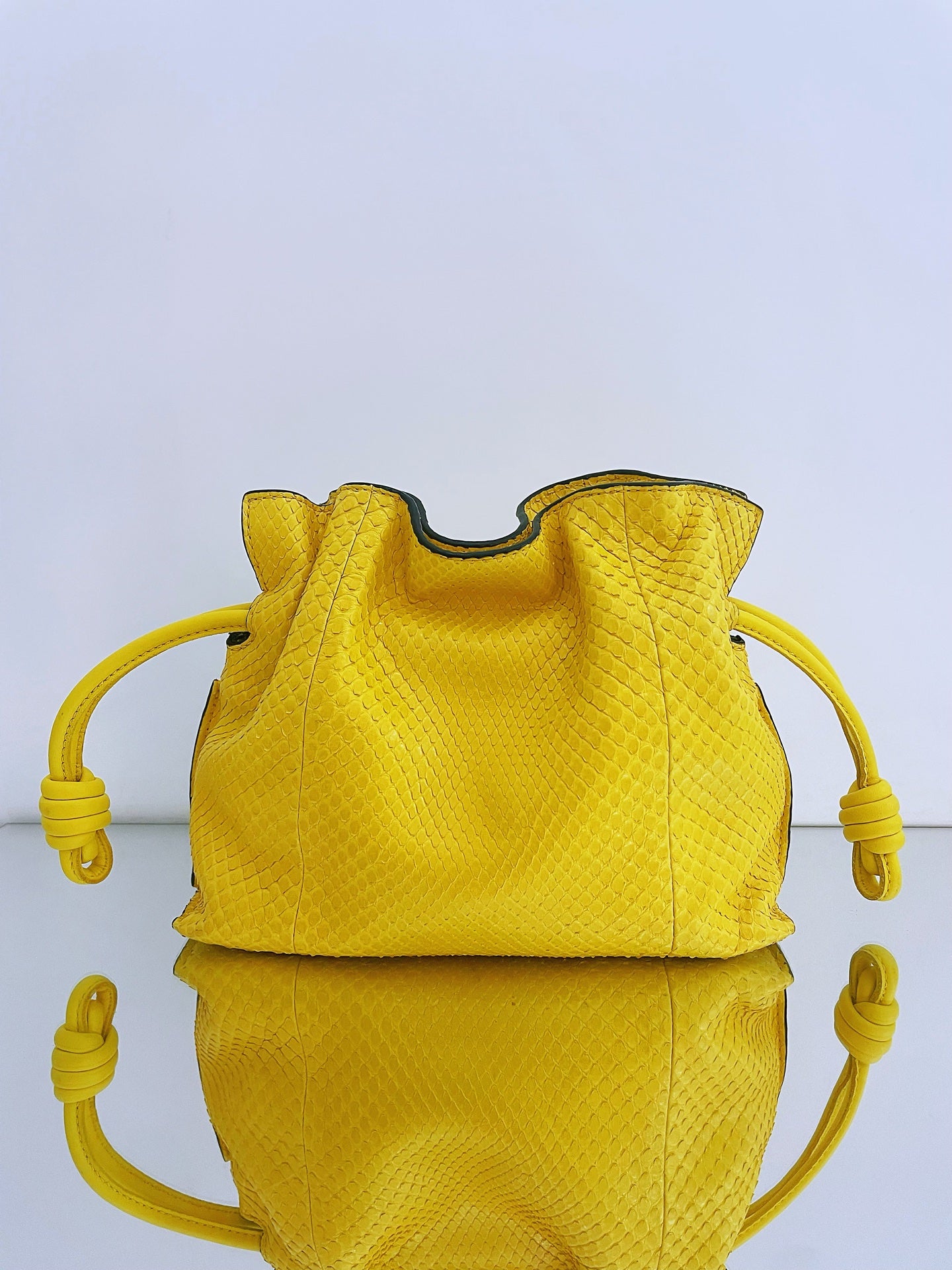 Loewe - Flamenco - Exotic leathers - Python - Yellow - (small)