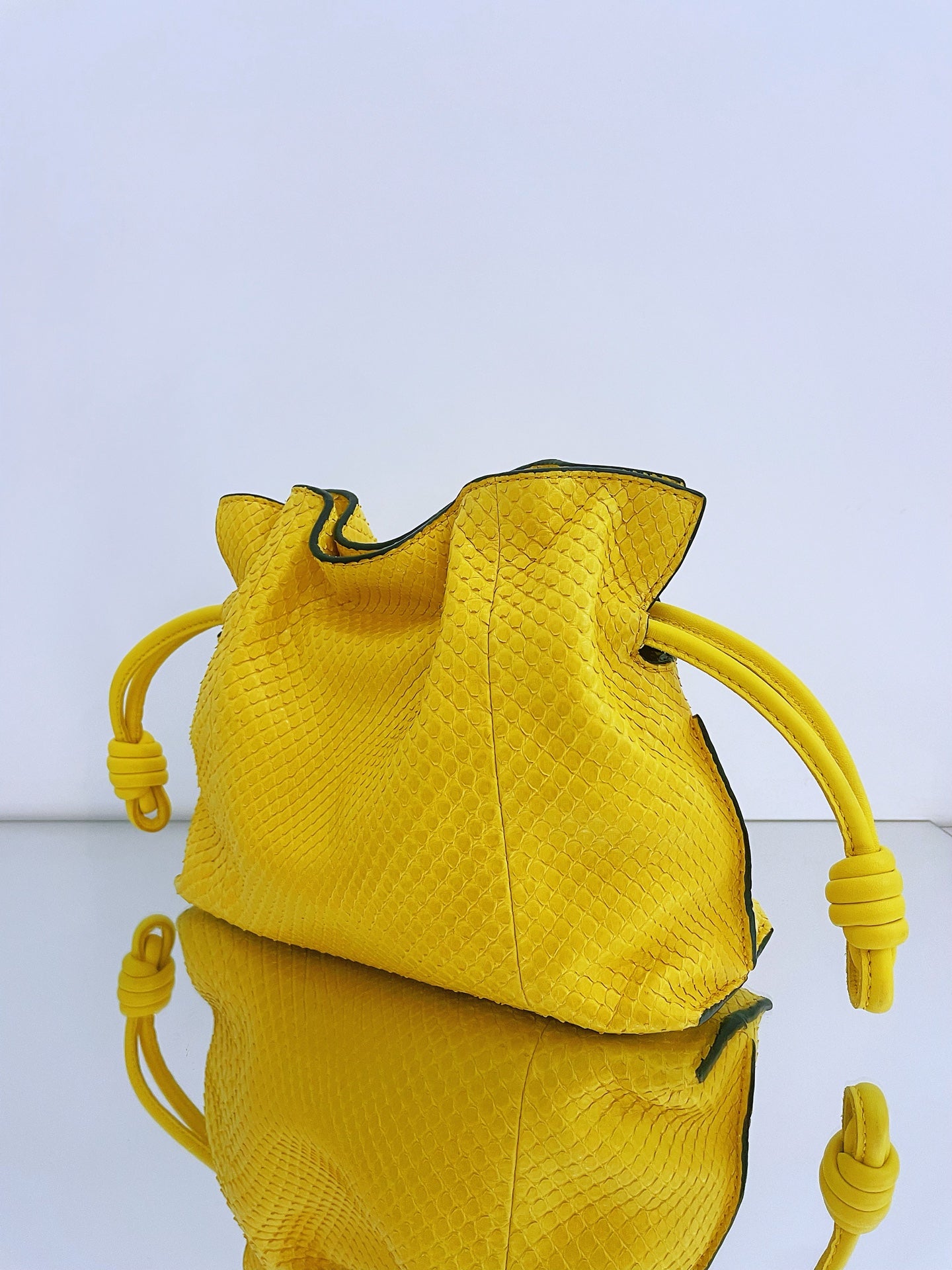 Loewe - Flamenco - Exotic leathers - Python - Yellow - (small)
