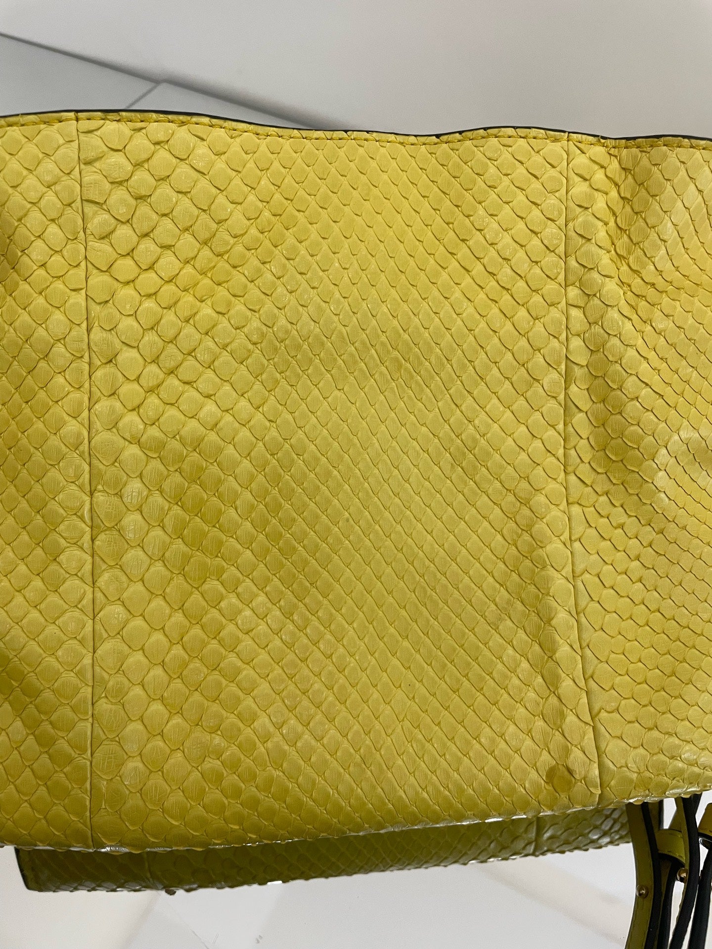 Loewe - Flamenco - Exotic leathers - Python - Yellow - (small)