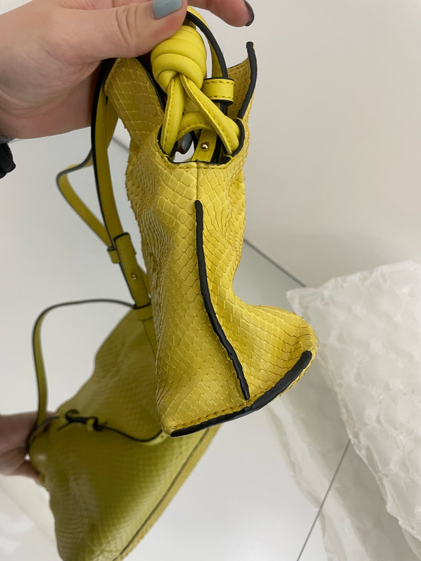 Loewe - Flamenco - Exotic leathers - Python - Yellow - (small)