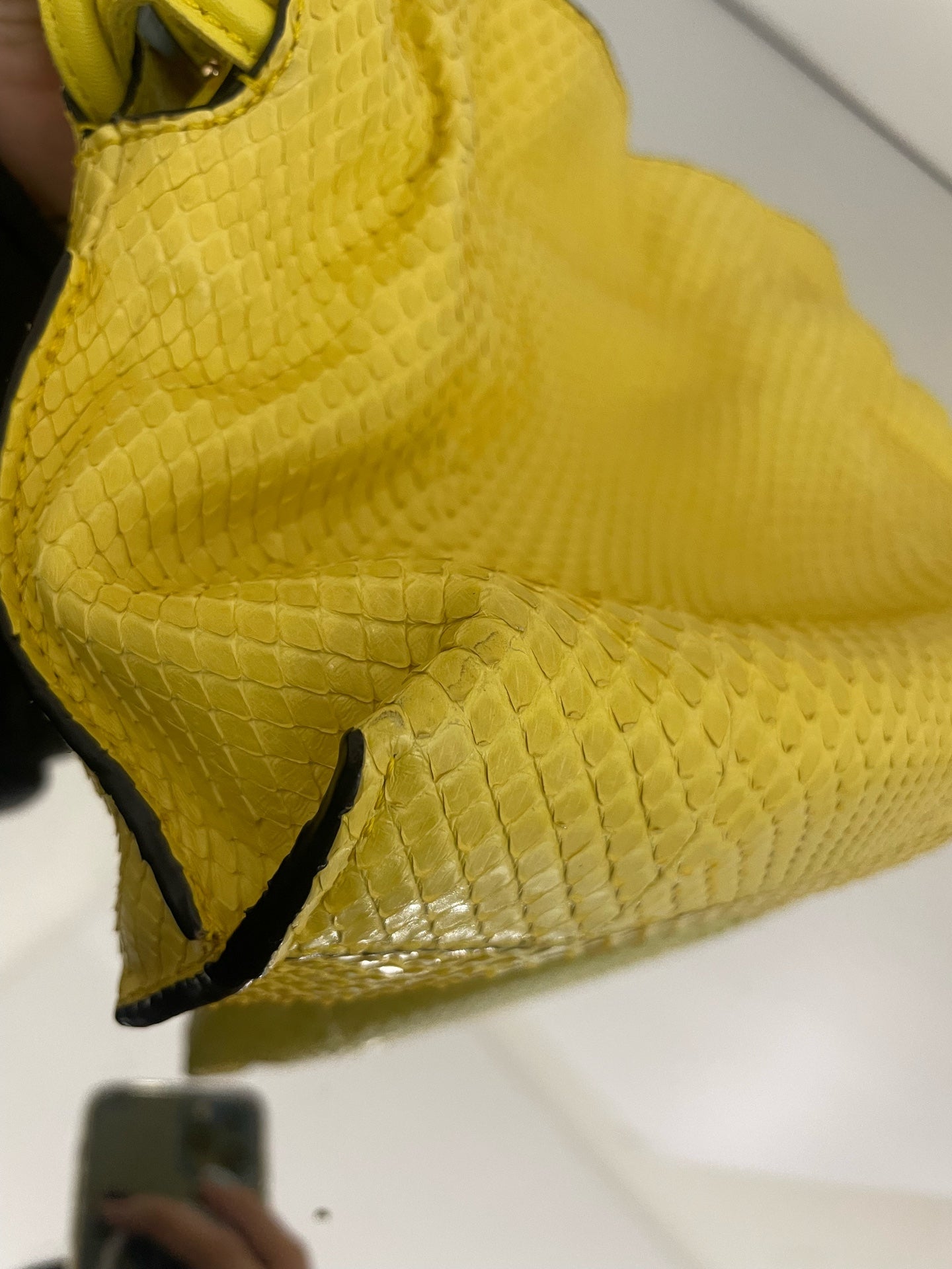 Loewe - Flamenco - Exotic leathers - Python - Yellow - (small)