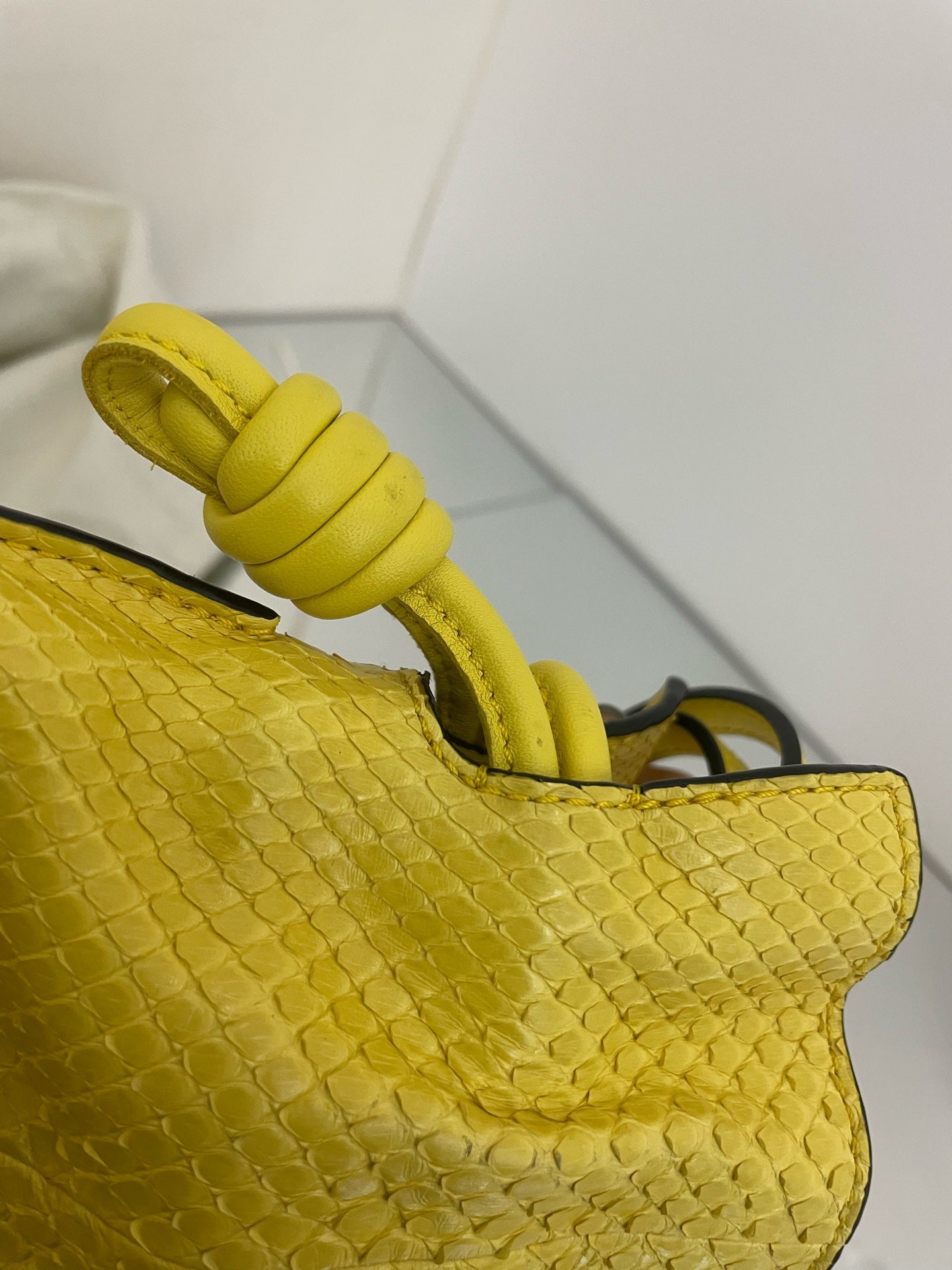 Loewe - Flamenco - Exotic leathers - Python - Yellow - (small)