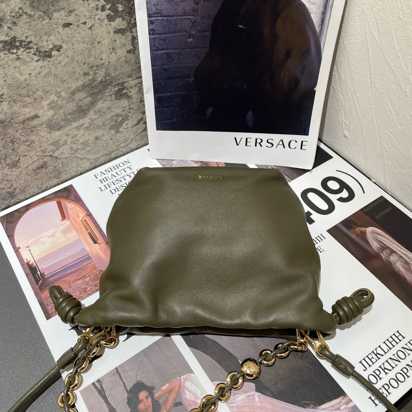 Loewe - Flamenco mini - Lambskin leather - Green - (mini)