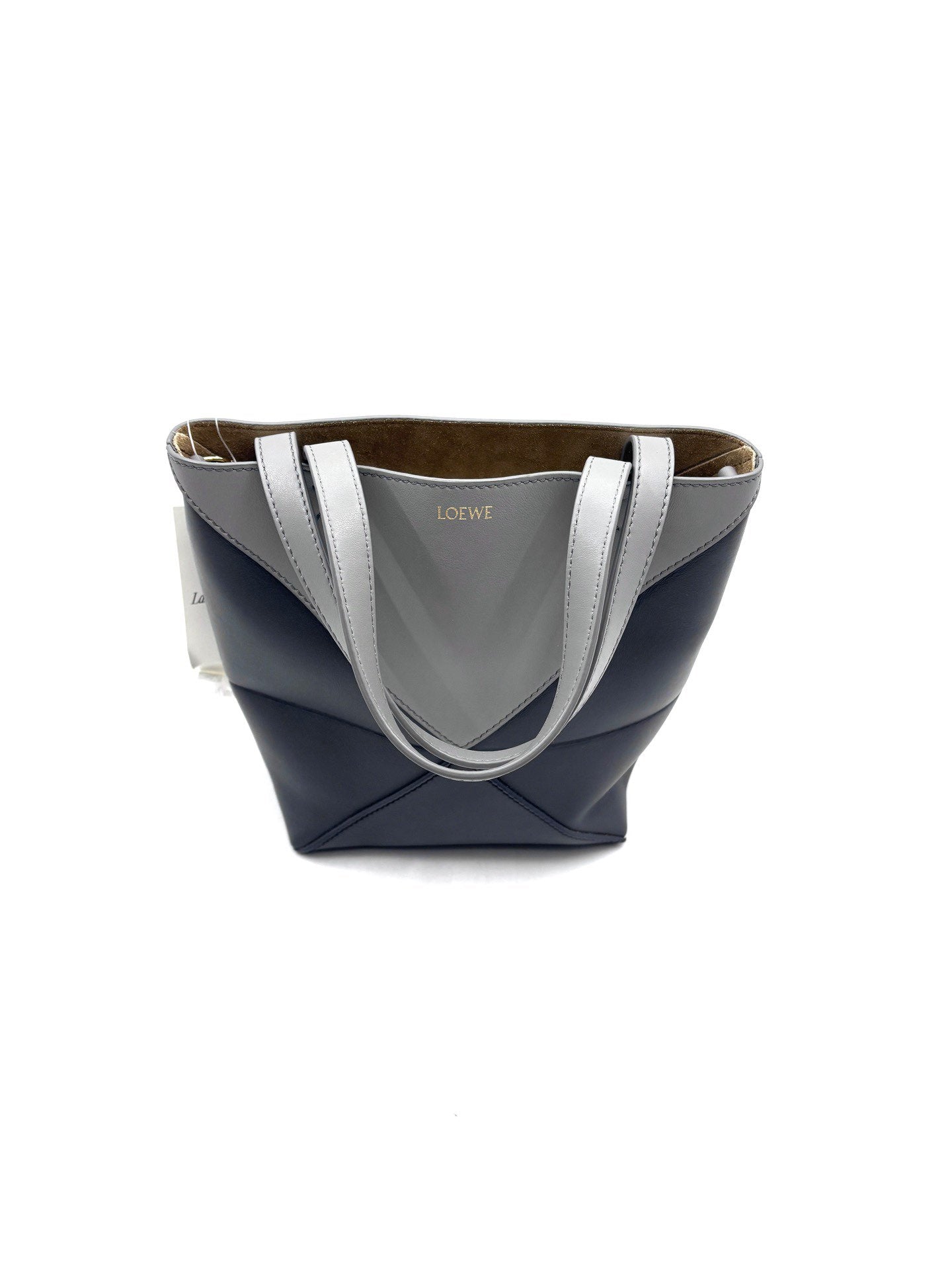 Loewe - Fold Tote - Calfskin leather - Pearl Grey and Dark Grey - (Small)