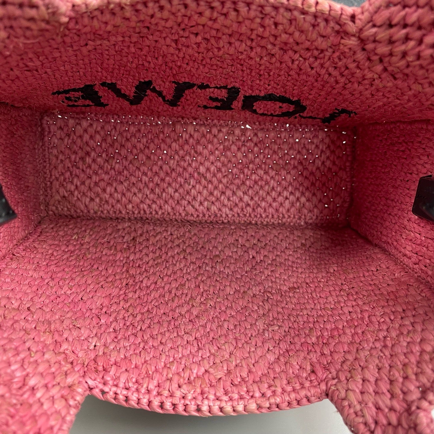 Loewe - Font Tote Mini - Raffia with leather trim - Pink - (mini)