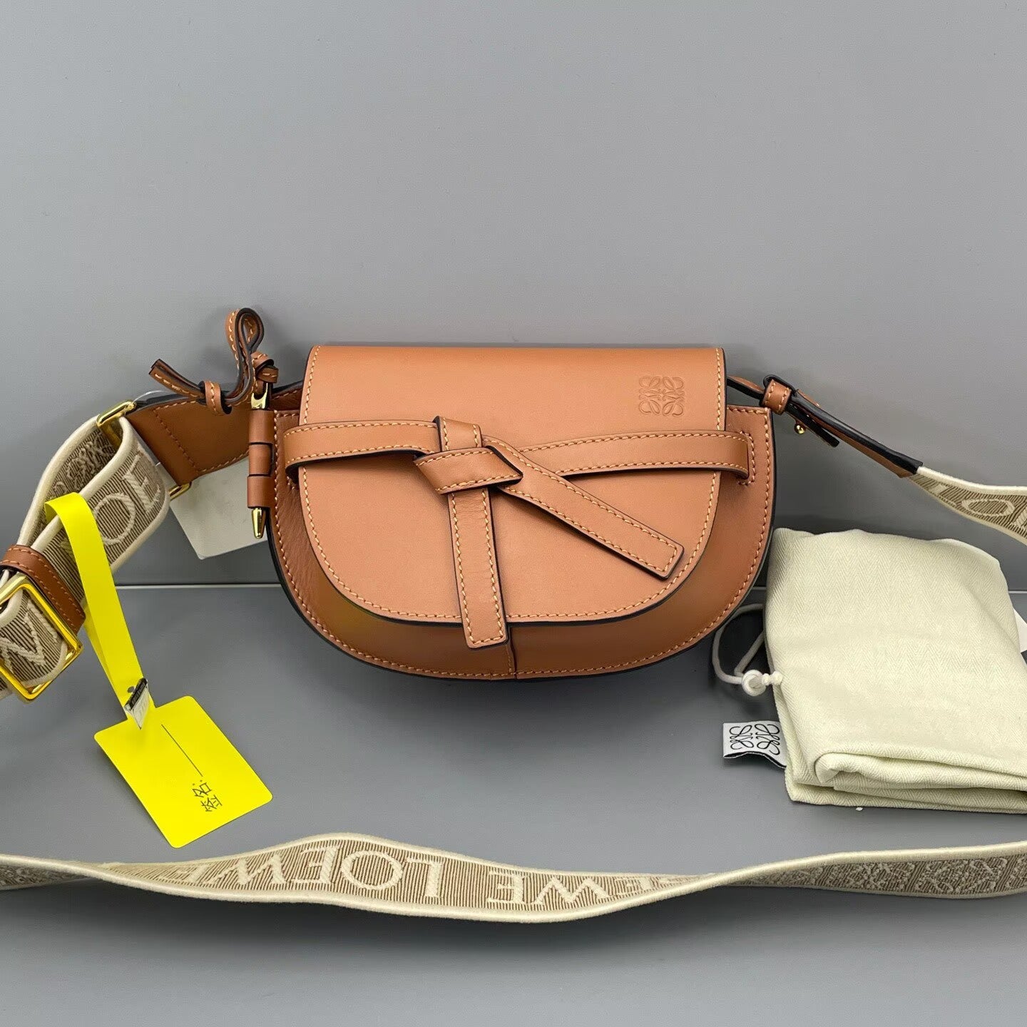 Loewe - Gate Bag - Calfskin leather and Textile - Brown - (Mini)