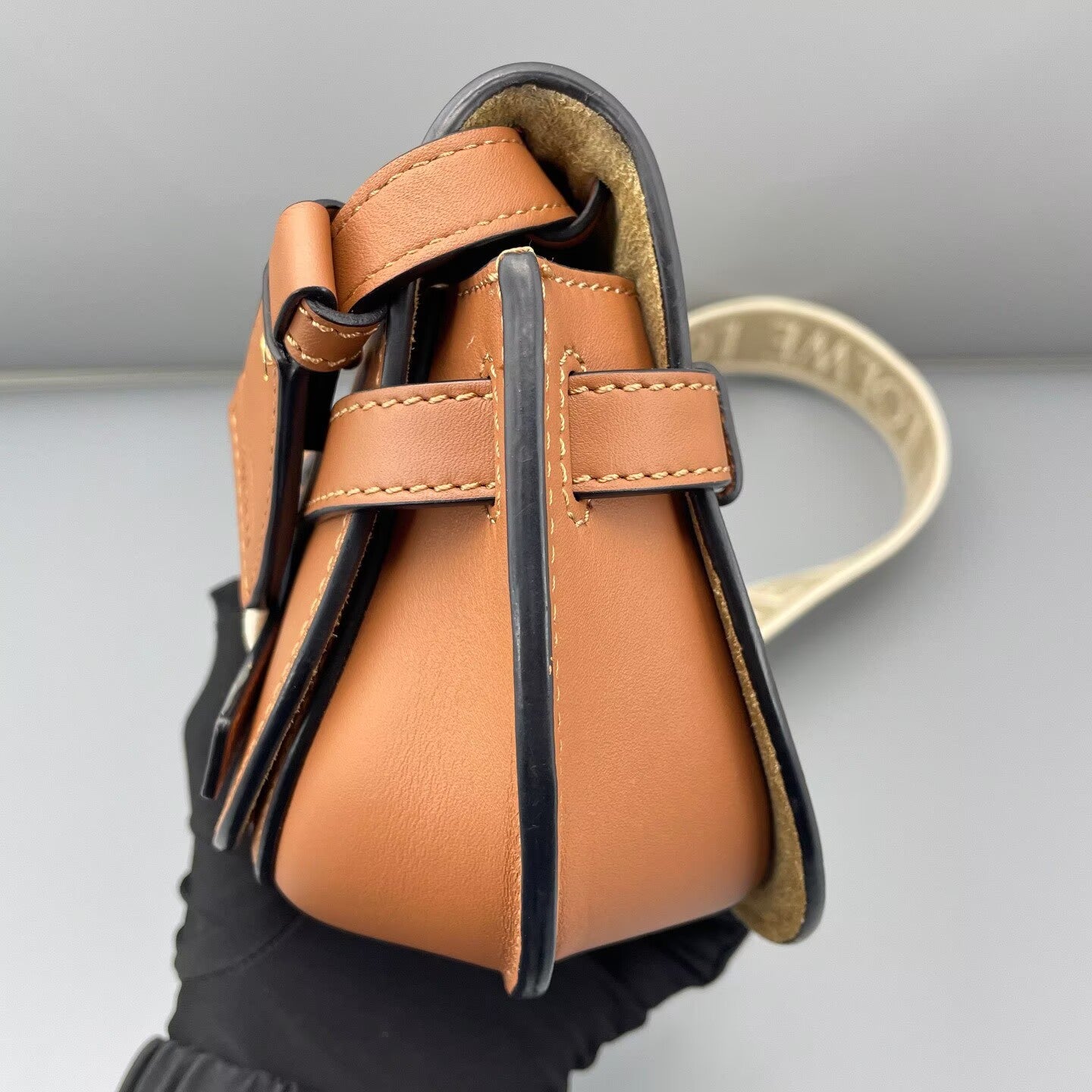 Loewe - Gate Bag - Calfskin leather and Textile - Brown - (Mini)