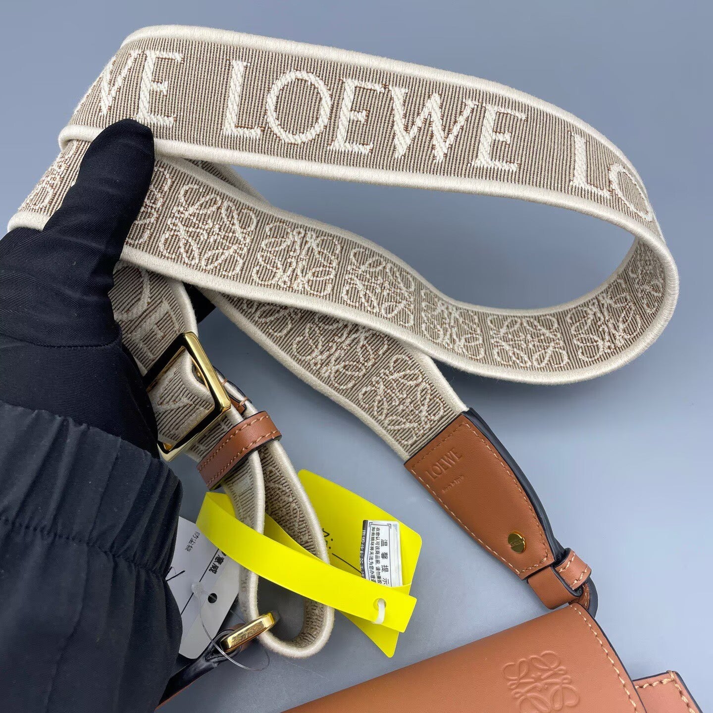 Loewe - Gate Bag - Calfskin leather and Textile - Brown - (Mini)
