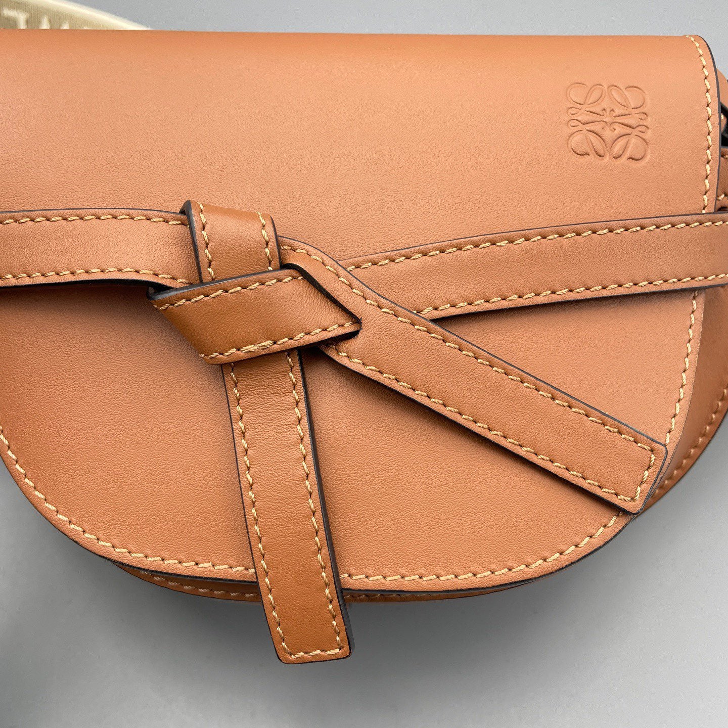 Loewe - Gate Bag - Calfskin leather and Textile - Brown - (Mini)