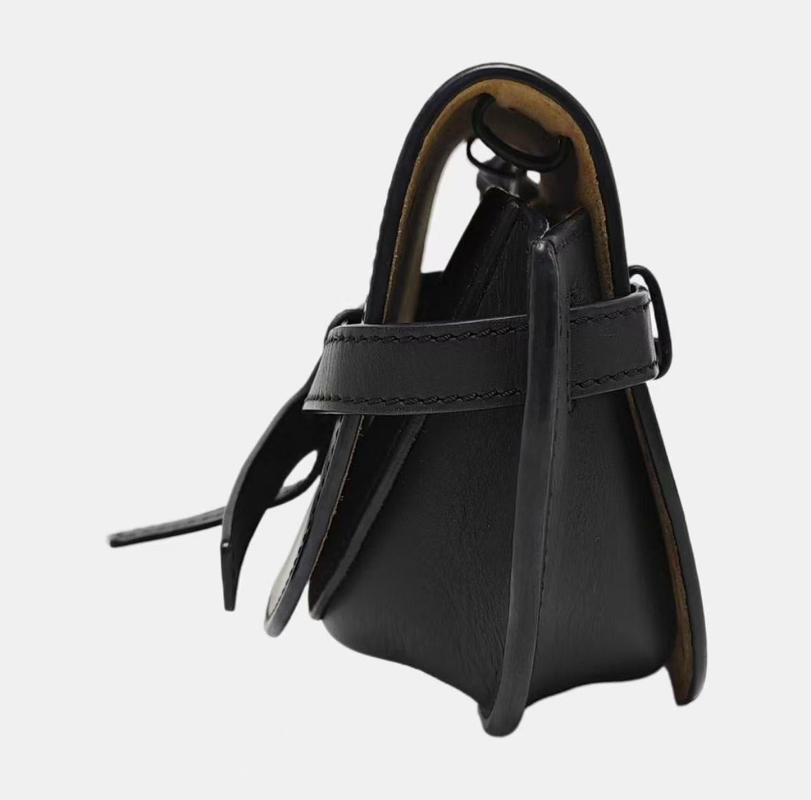 LOEWE - Gate Mini - Cowhide leather - Black with Gold-Tone Hardware - (mini)
