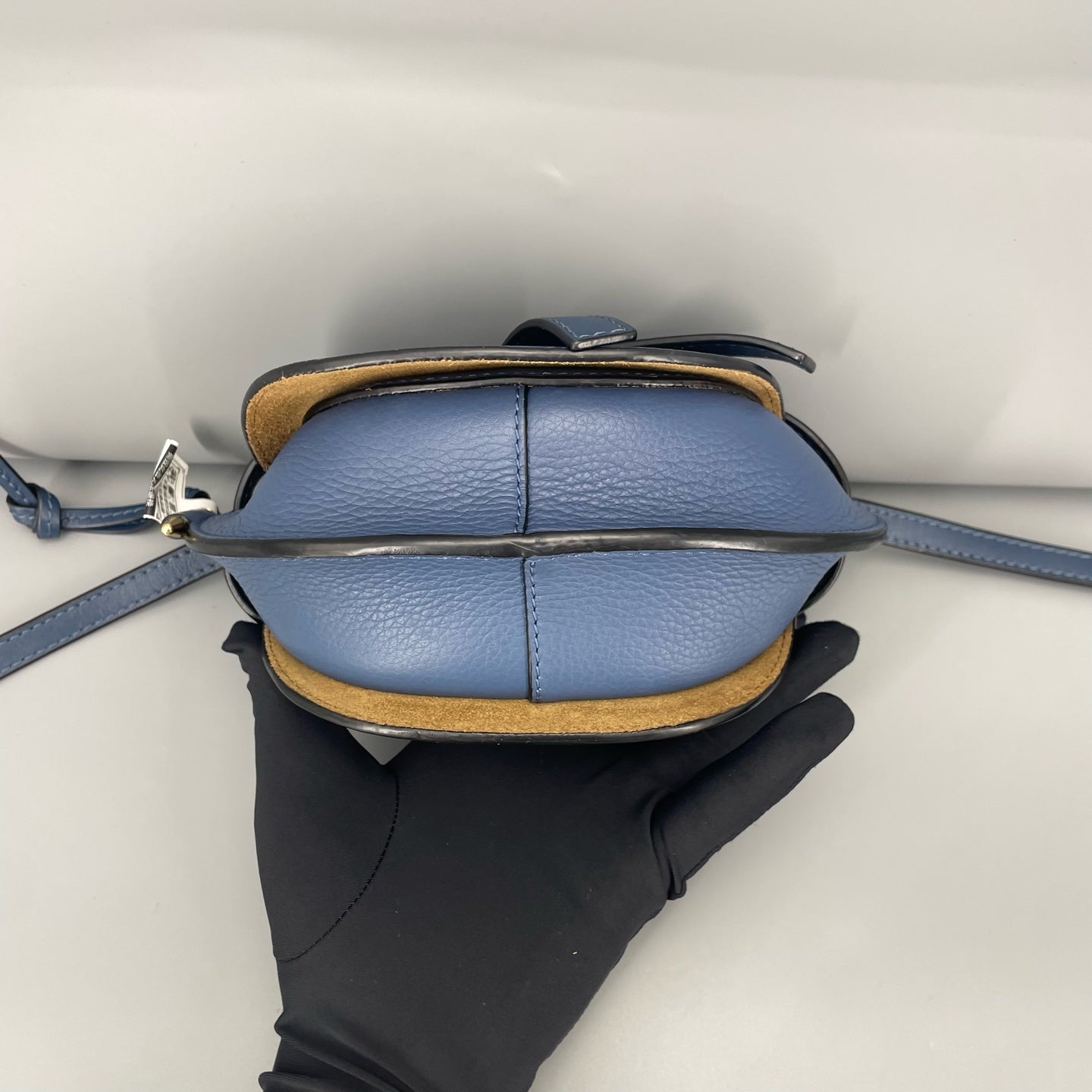 Loewe - Gate Mini Saddle Bag - Grained calfskin leather - Blue - (mini)