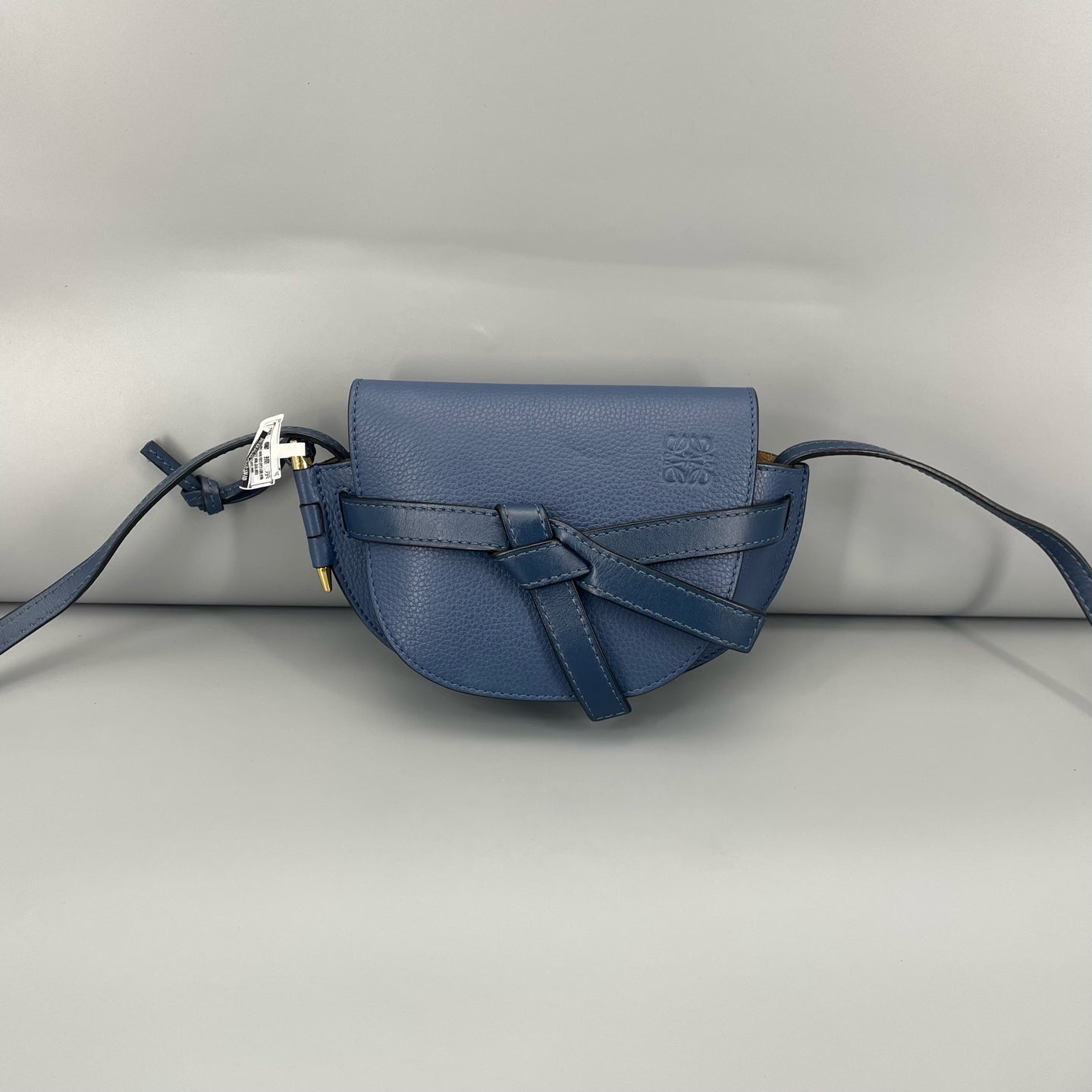 Loewe - Gate Mini Saddle Bag - Grained calfskin leather - Blue - (mini)