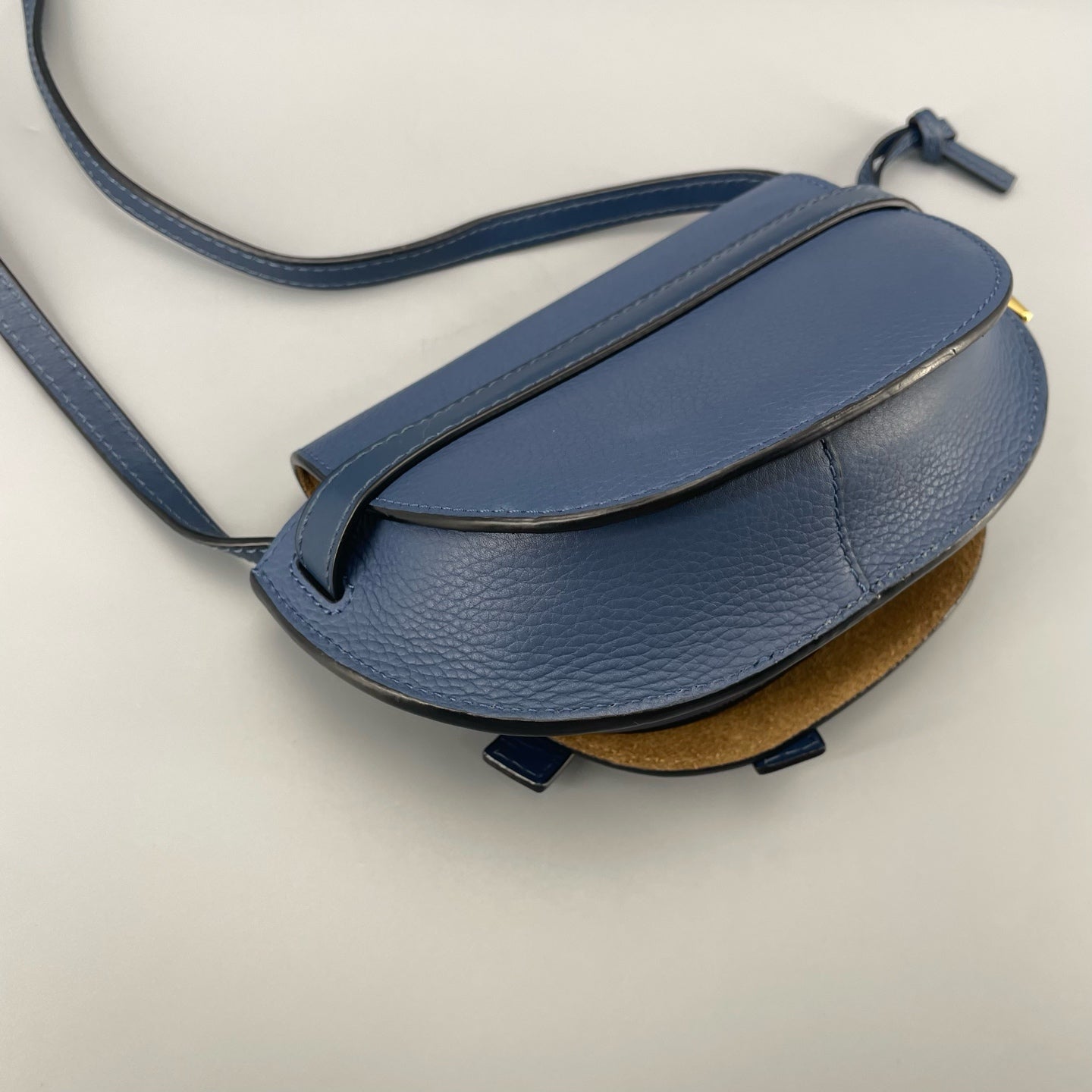 Loewe - Gate Mini Saddle Bag - Grained calfskin leather - Blue - (mini)