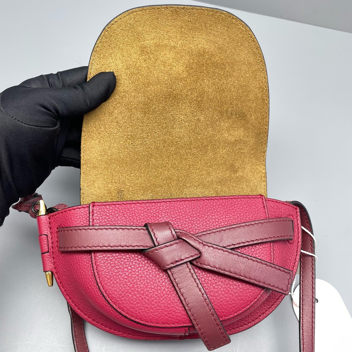 Loewe - Gate Mini Saddle Bag - Grained leather - Rose Red - (Mini)