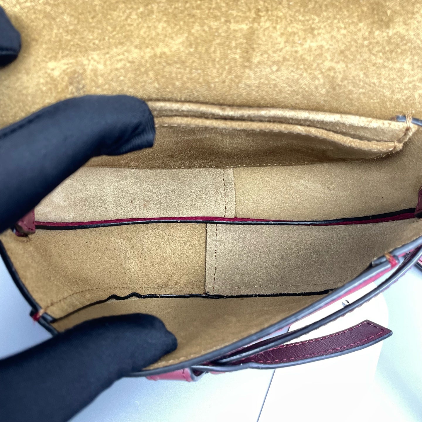 Loewe - Gate Mini Saddle Bag - Grained leather - Rose Red - (Mini)