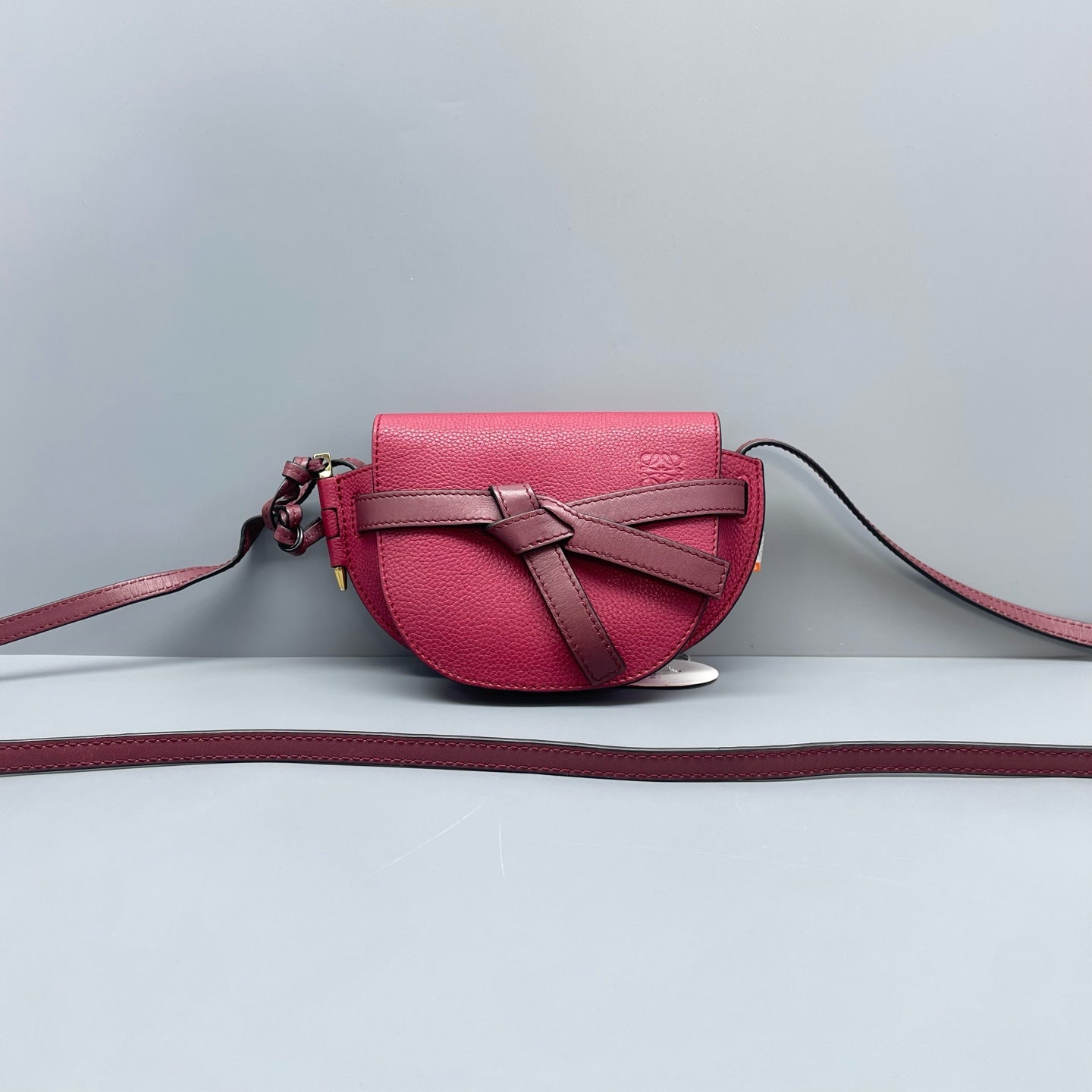 Loewe - Gate Mini Saddle Bag - Grained leather - Rose Red - (Mini)