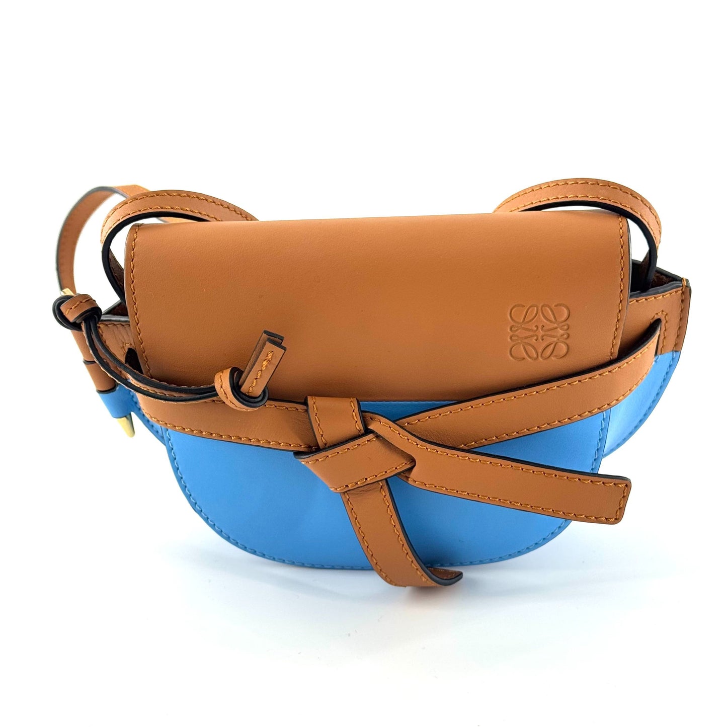 Loewe - Gate Mini - Smooth calfskin leather - Blue and Brown - (mini)