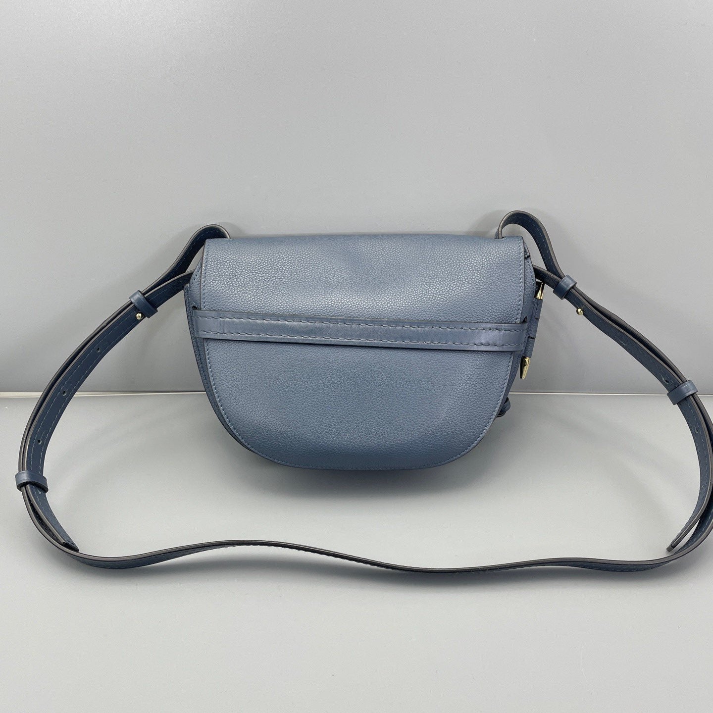 Loewe - Gate Saddle Bag - Grained leather - Blue - (Medium)