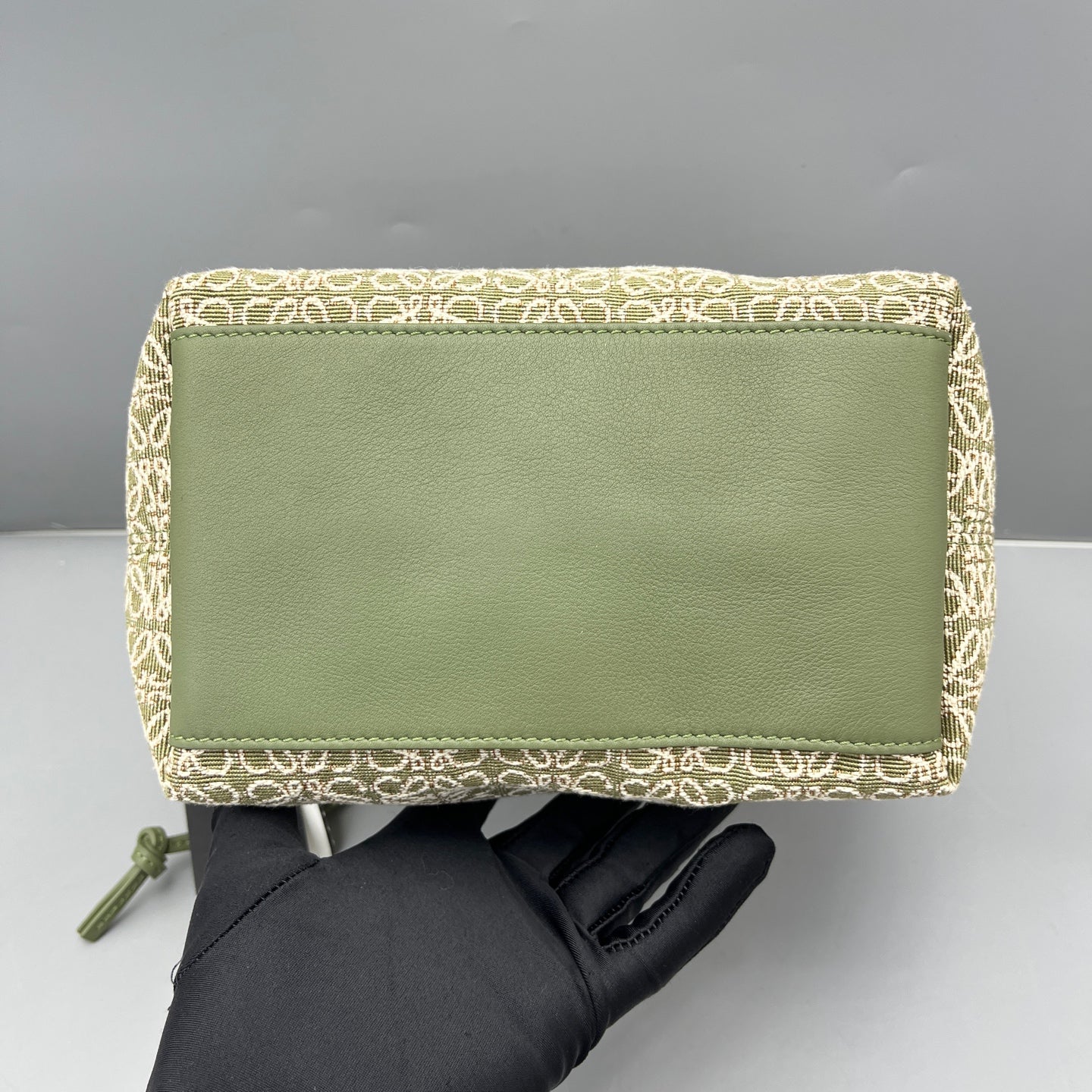 LOEWE - Lunchbox Shoulder Bag A7103 - Canvas and Leather - Green - (Mini)