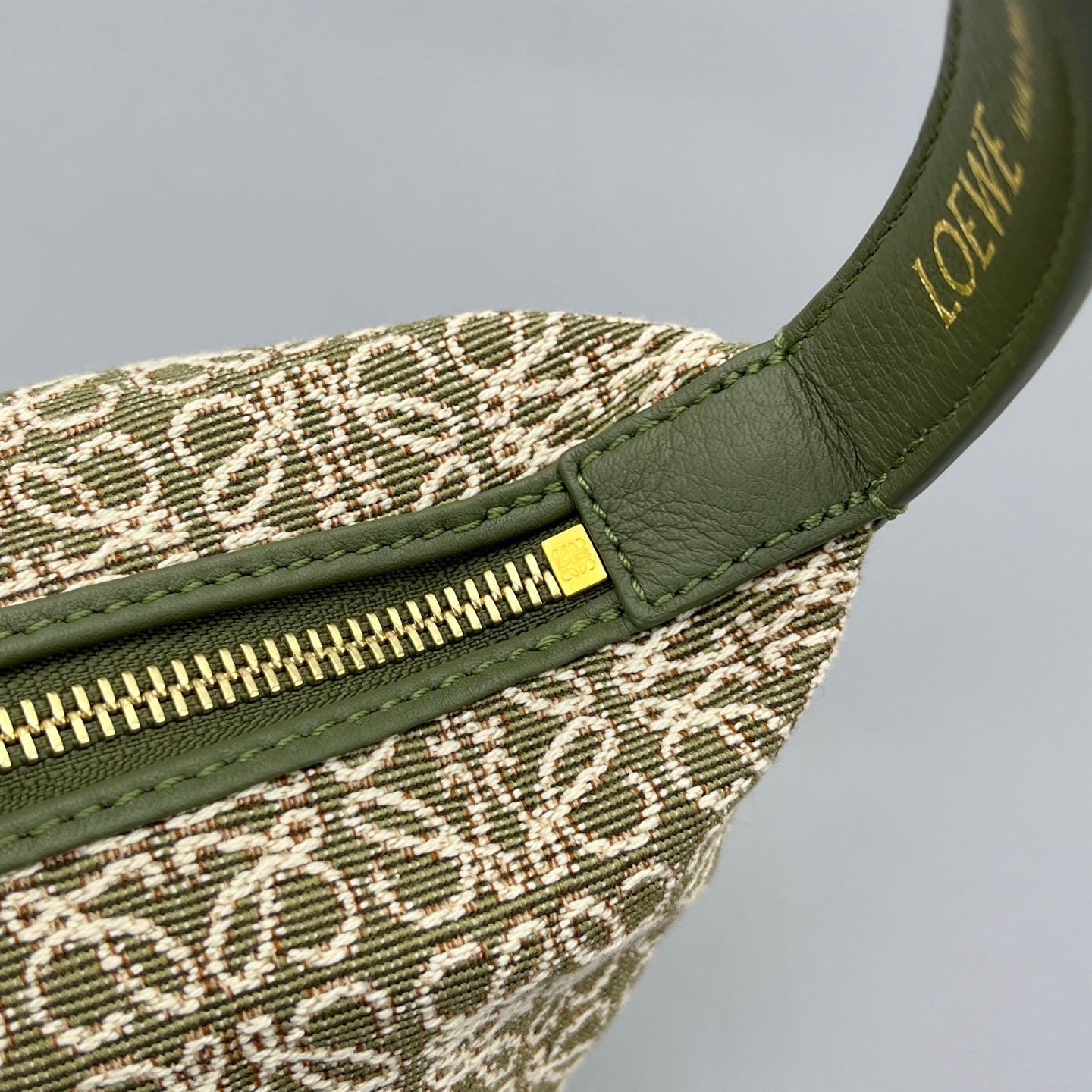 LOEWE - Lunchbox Shoulder Bag A7103 - Canvas and Leather - Green - (Mini)