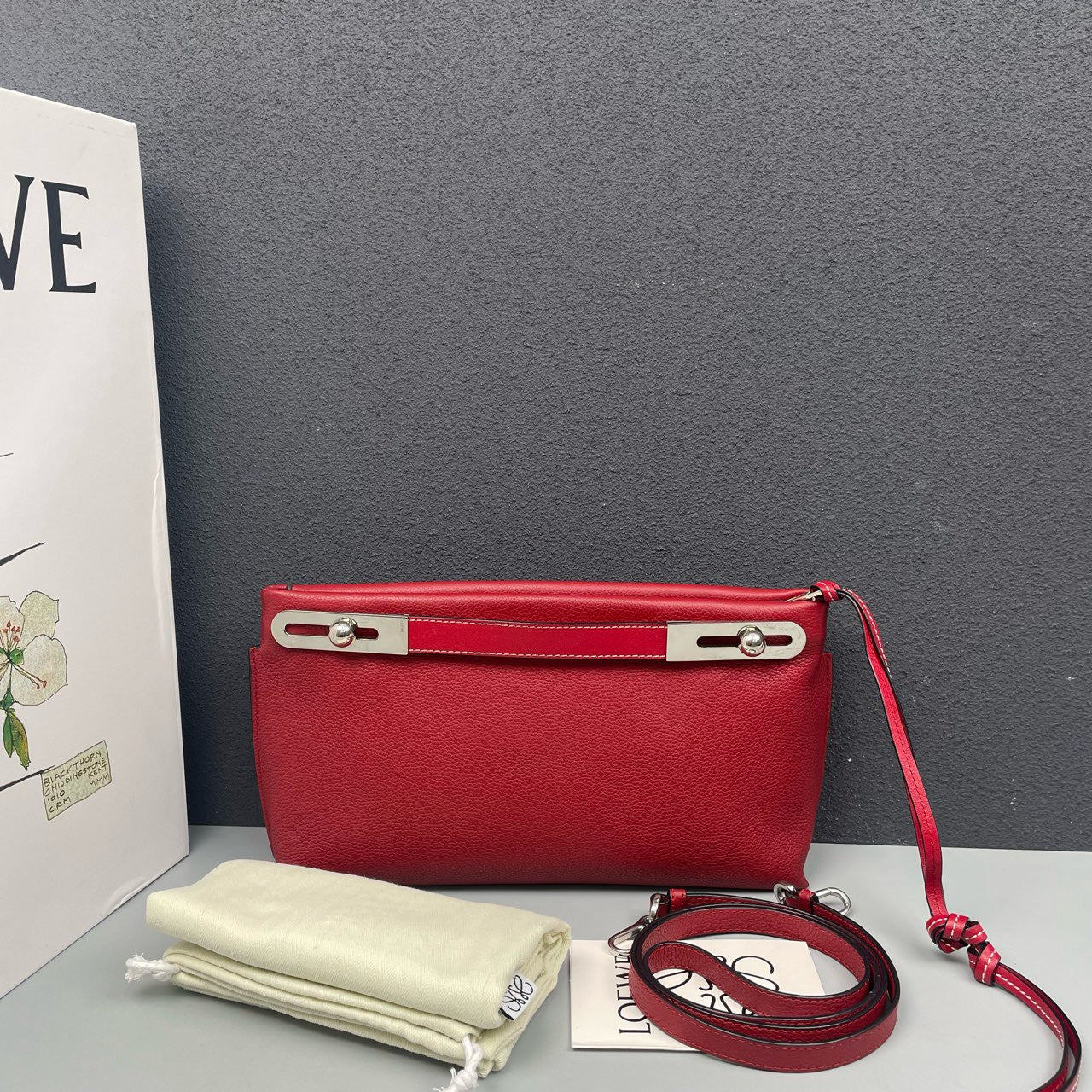 Loewe - Missy - Grained leather - Raspberry Red - (small)