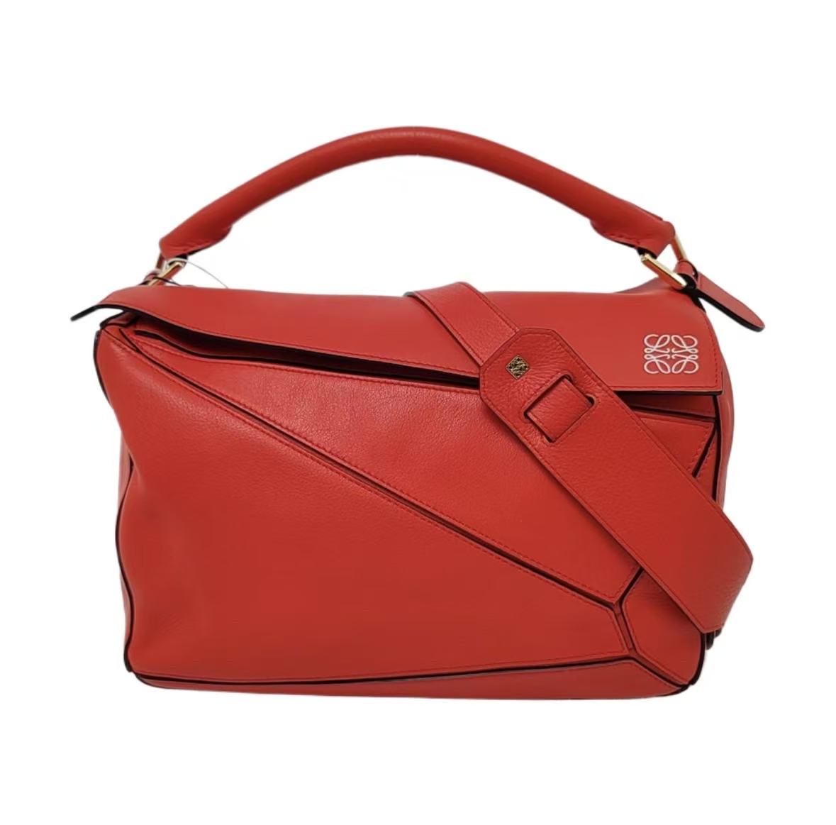 LOEWE - Puzzle Bag - Cowhide leather - Red with Gold-Tone Hardware - (medium)