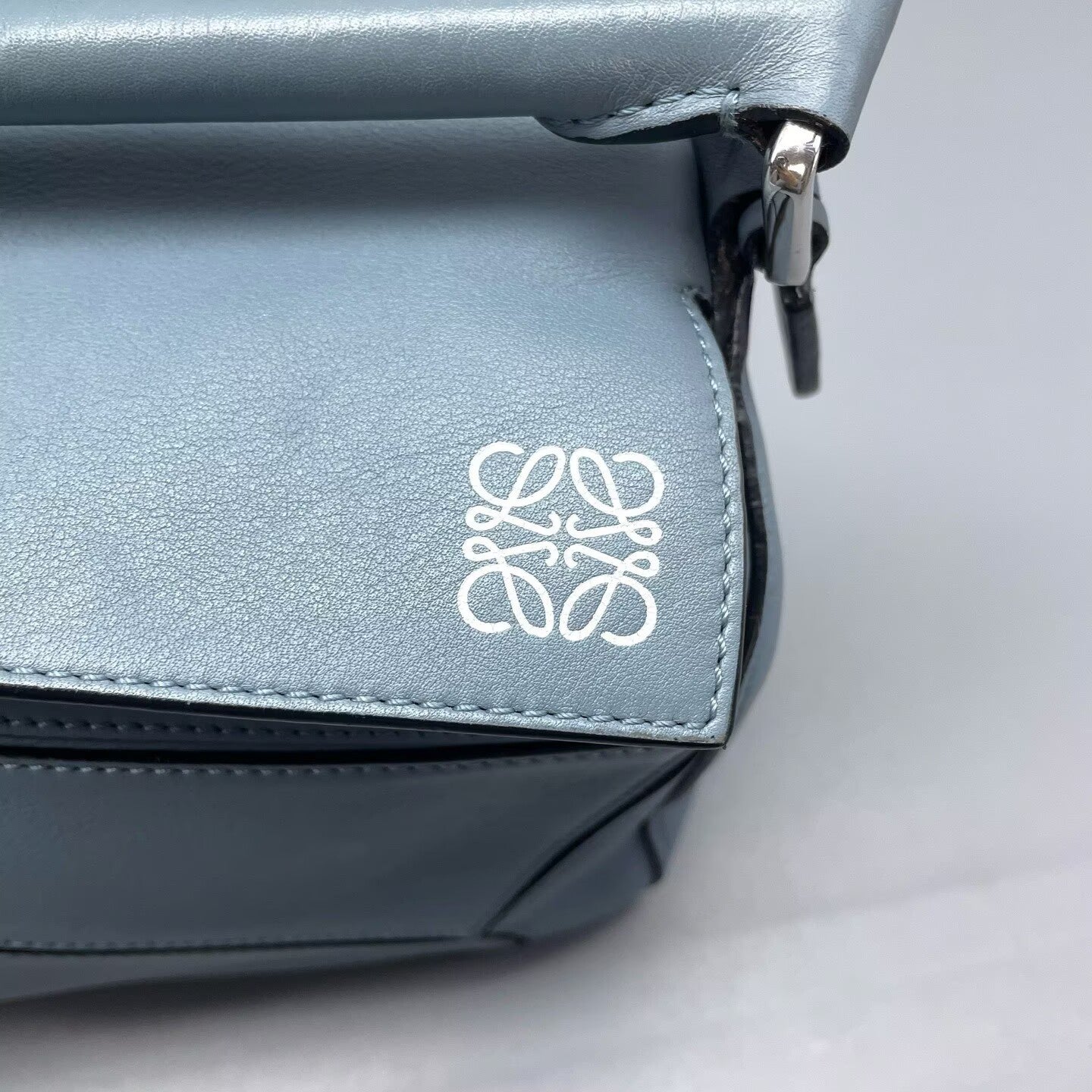 Loewe - Puzzle Bag - Grained calfskin leather - Mist Blue - (Small)