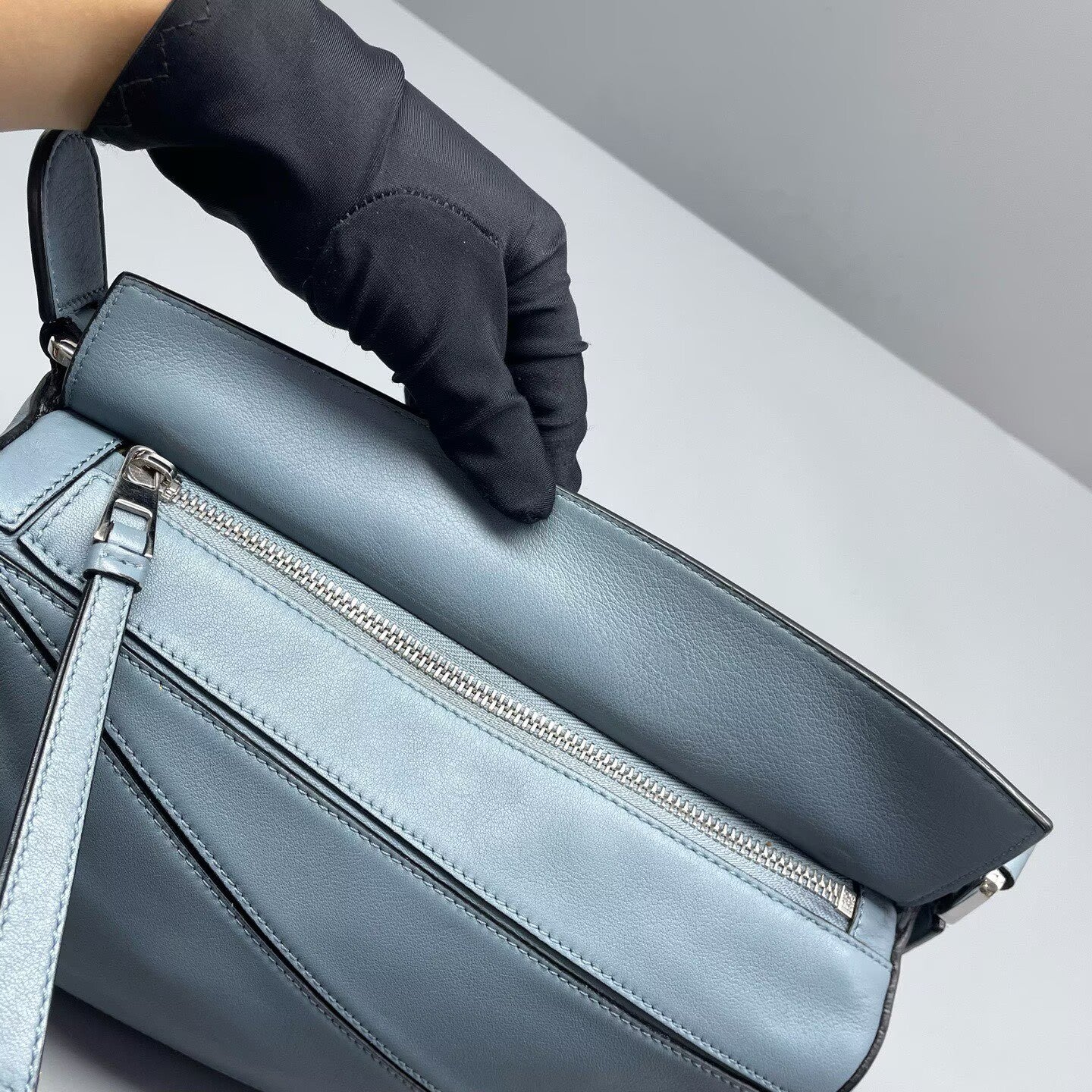 Loewe - Puzzle Bag - Grained calfskin leather - Mist Blue - (Small)