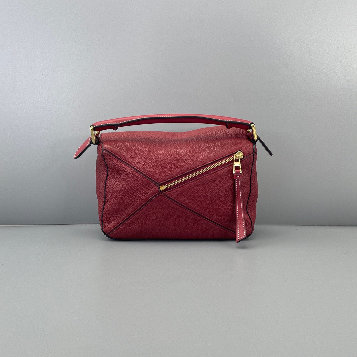 Loewe - Puzzle Bag - Grained leather - Burgundy - (small)
