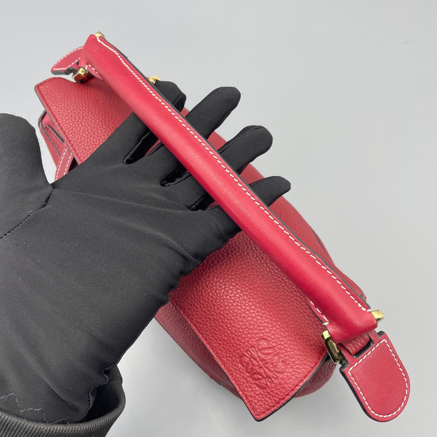 Loewe - Puzzle Bag - Grained leather - Burgundy - (small)
