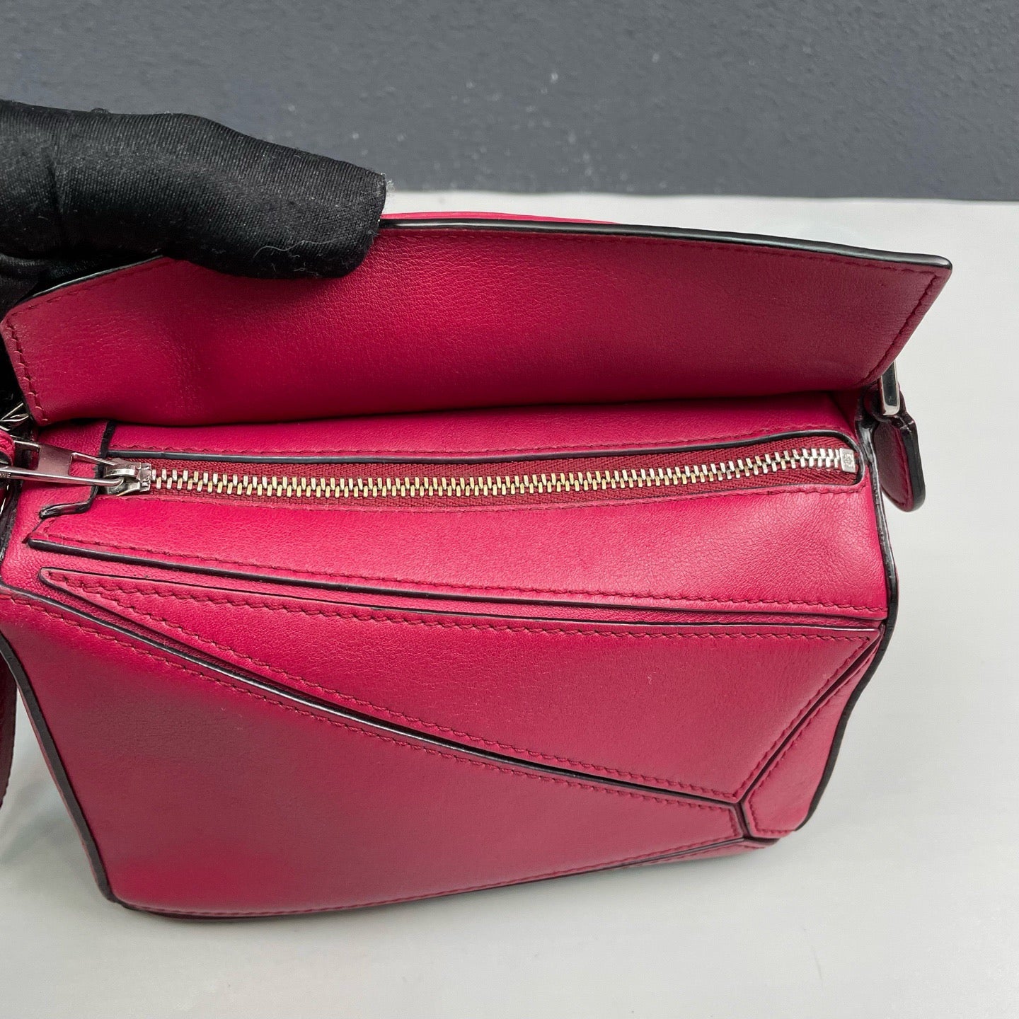 Loewe - Puzzle Bag Mini - Leather - Raspberry with Silver-Tone Hardware - (mini)