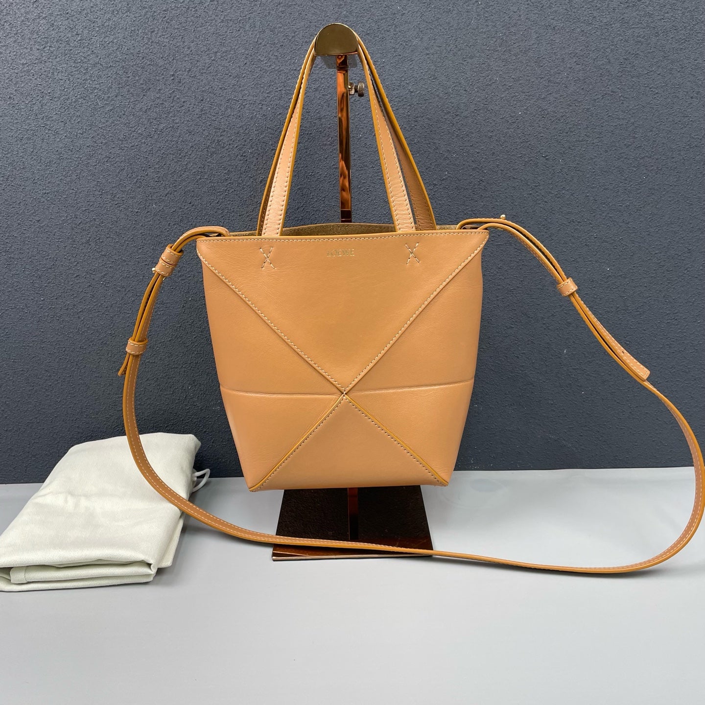 Loewe - Puzzle Fold Tote Bag - Calfskin leather - Toffee - (Small)