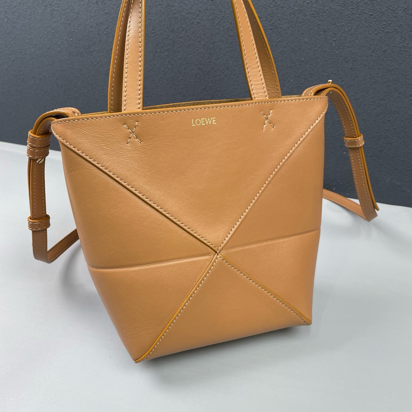 Loewe - Puzzle Fold Tote Bag - Calfskin leather - Toffee - (Small)