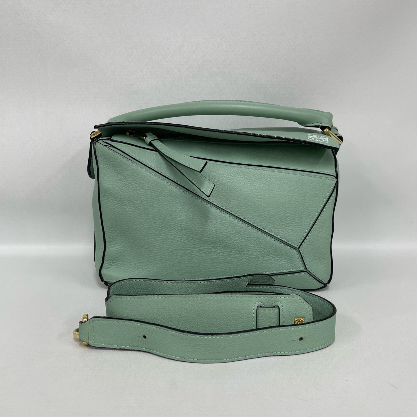Loewe - Puzzle - Grained calfskin leather - Apple Green with Gold-Tone Hardware - (Small)
