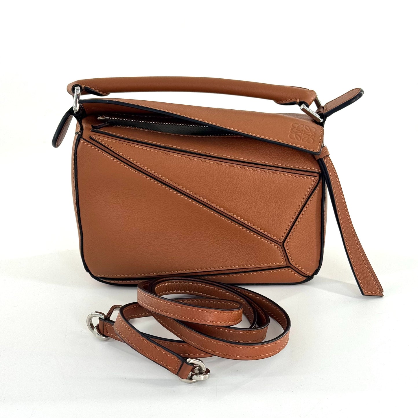 Loewe - Puzzle - Grained calfskin leather - Brown - (mini)