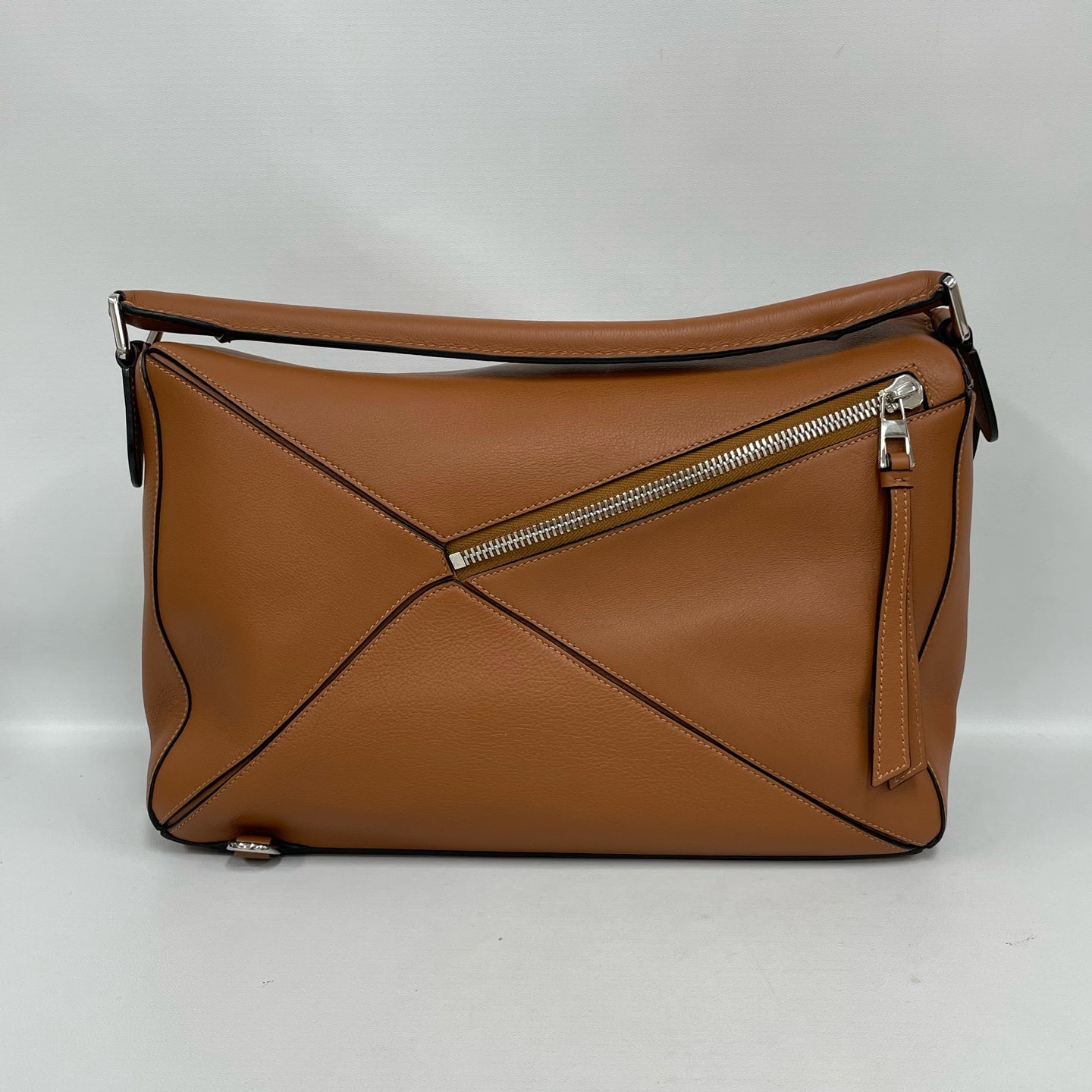 Loewe - Puzzle - Grained calfskin leather - Caramel with Silver-Tone Hardware - (large)