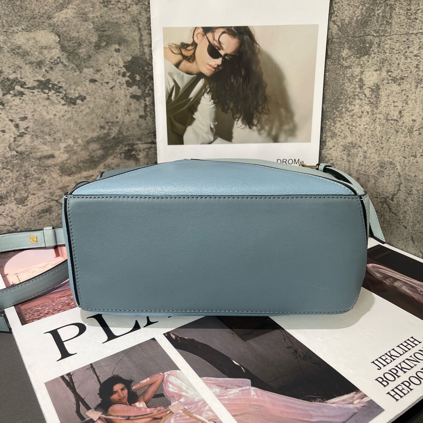 Loewe - Puzzle - Leather - Haze Blue Patchwork - (small)